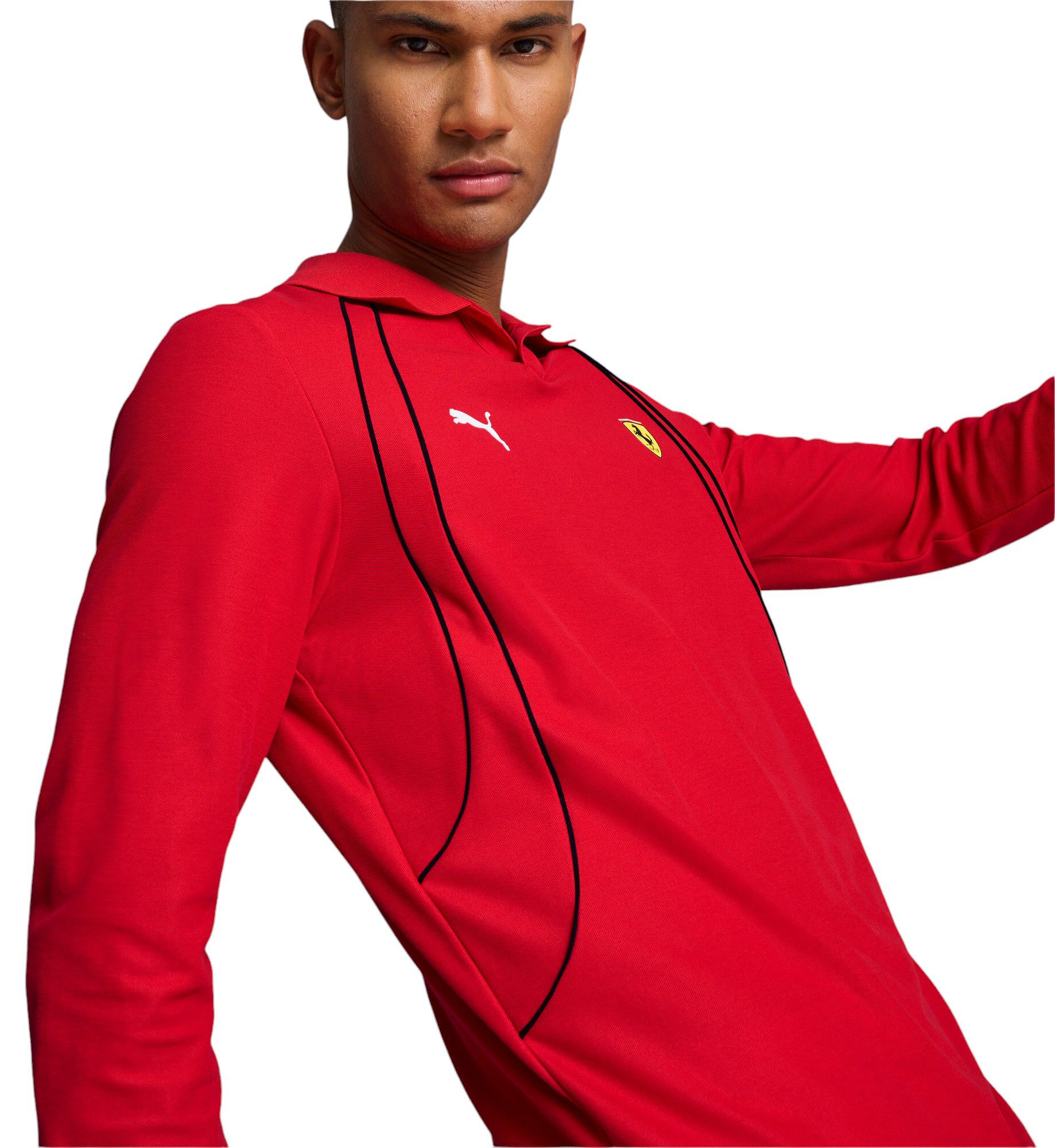 Puma Men's Ferrari Racing Red Long Sleeve Polo product image