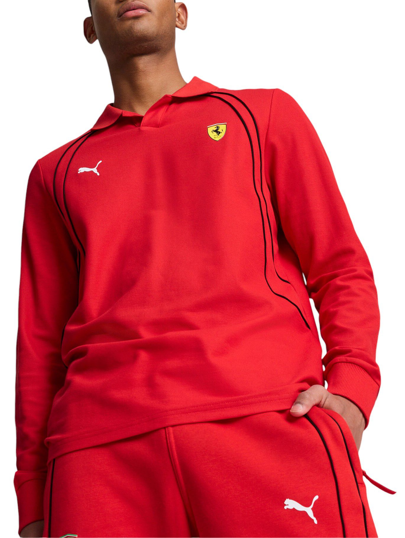 Puma Men's Ferrari Racing Red Long Sleeve Polo product image