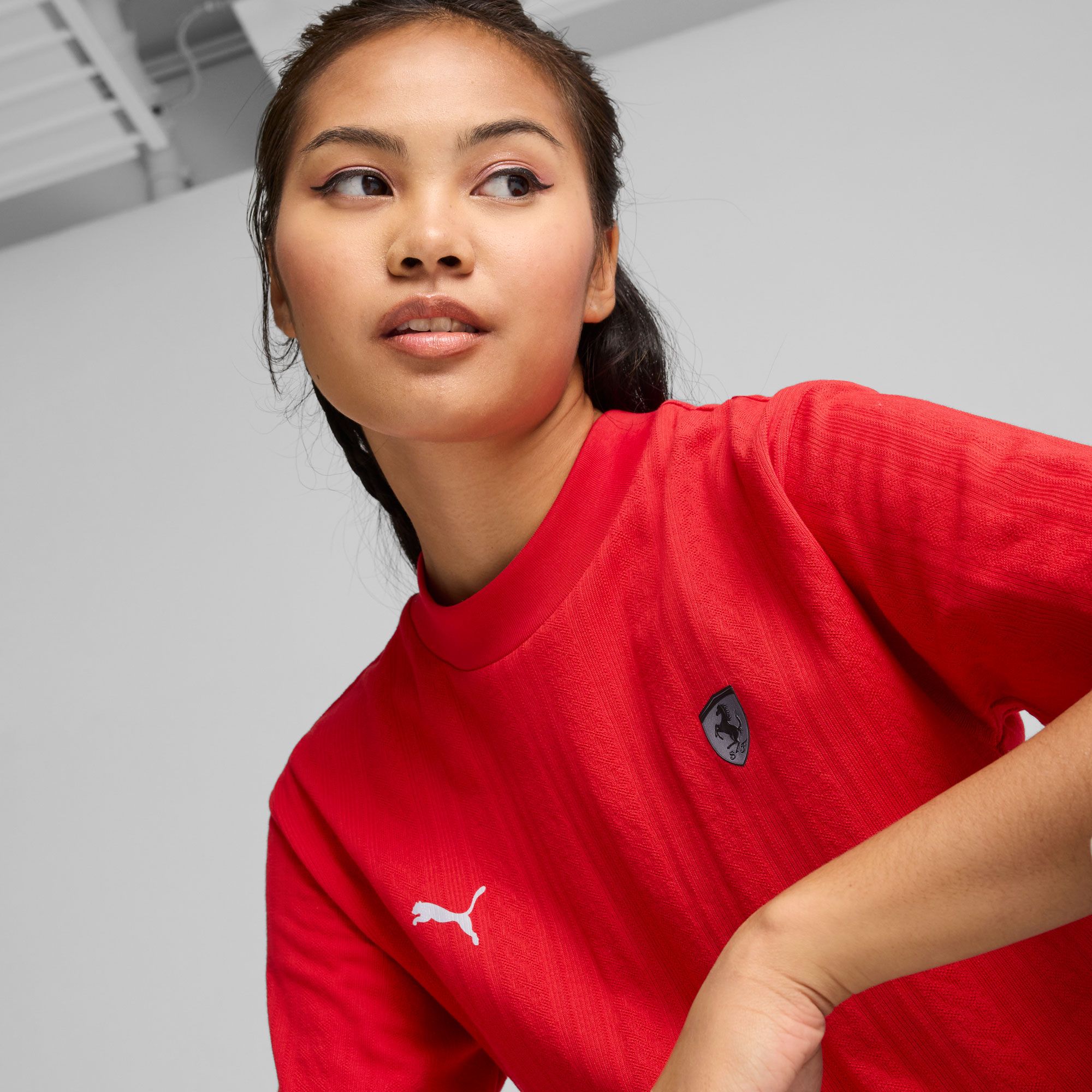 Puma Women's Ferrari Racing Textured Red T-Shirt product image