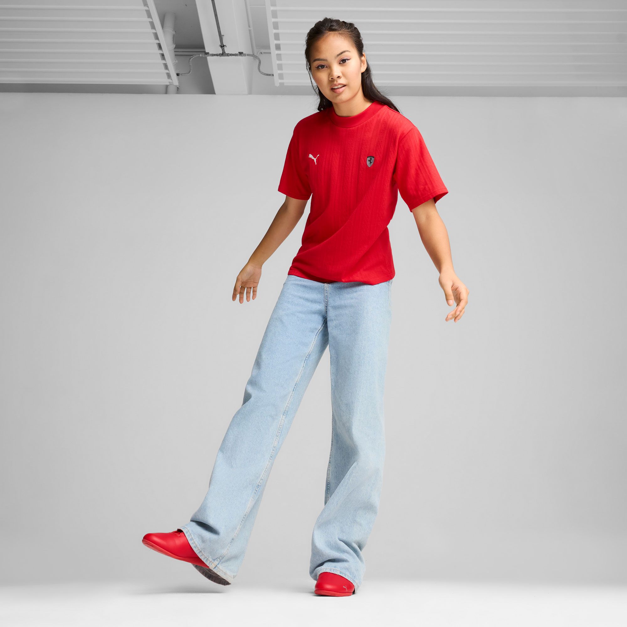 Puma Women's Ferrari Racing Textured Red T-Shirt product image