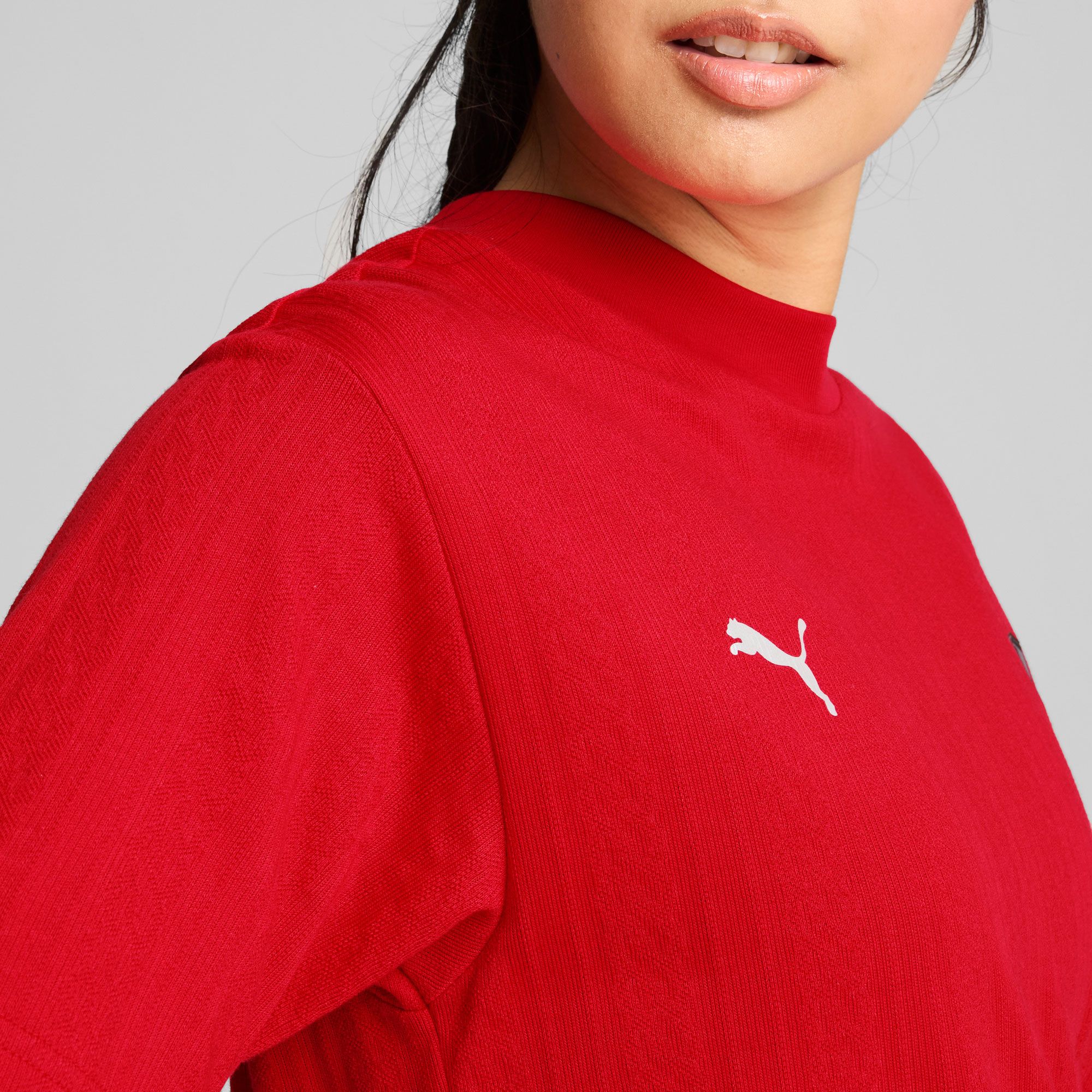 Puma Women's Ferrari Racing Textured Red T-Shirt product image