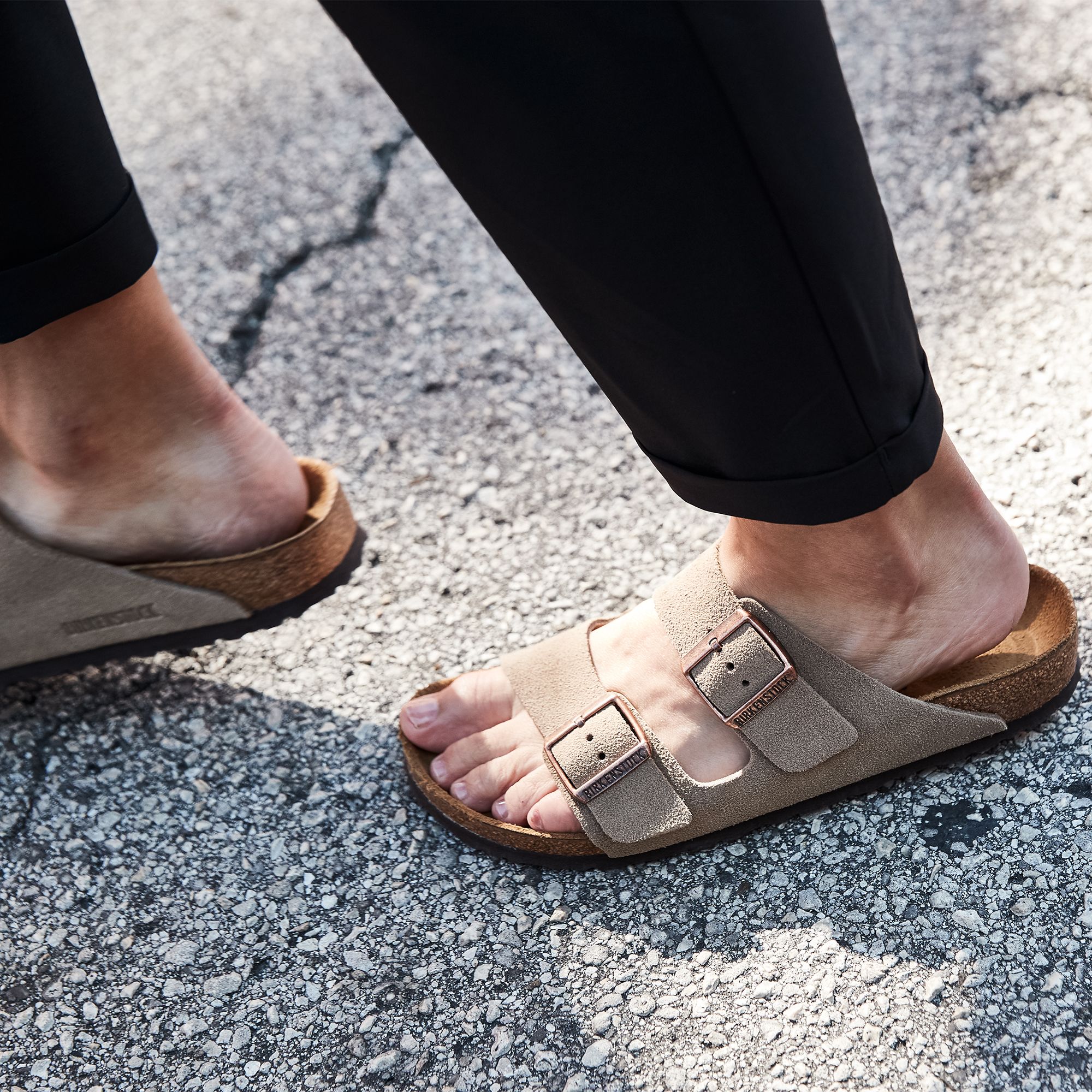 Birkenstock Women's Boston Slim Fit Suede Mules - Faded Khaki