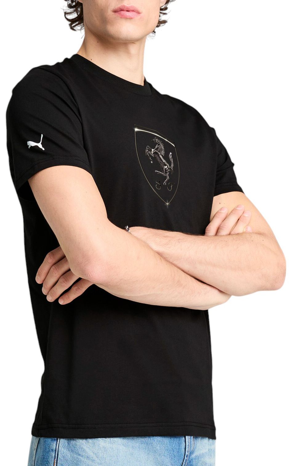 PUMA Men's F1 Ferrari Black Tonal Shield T-Shirt product image