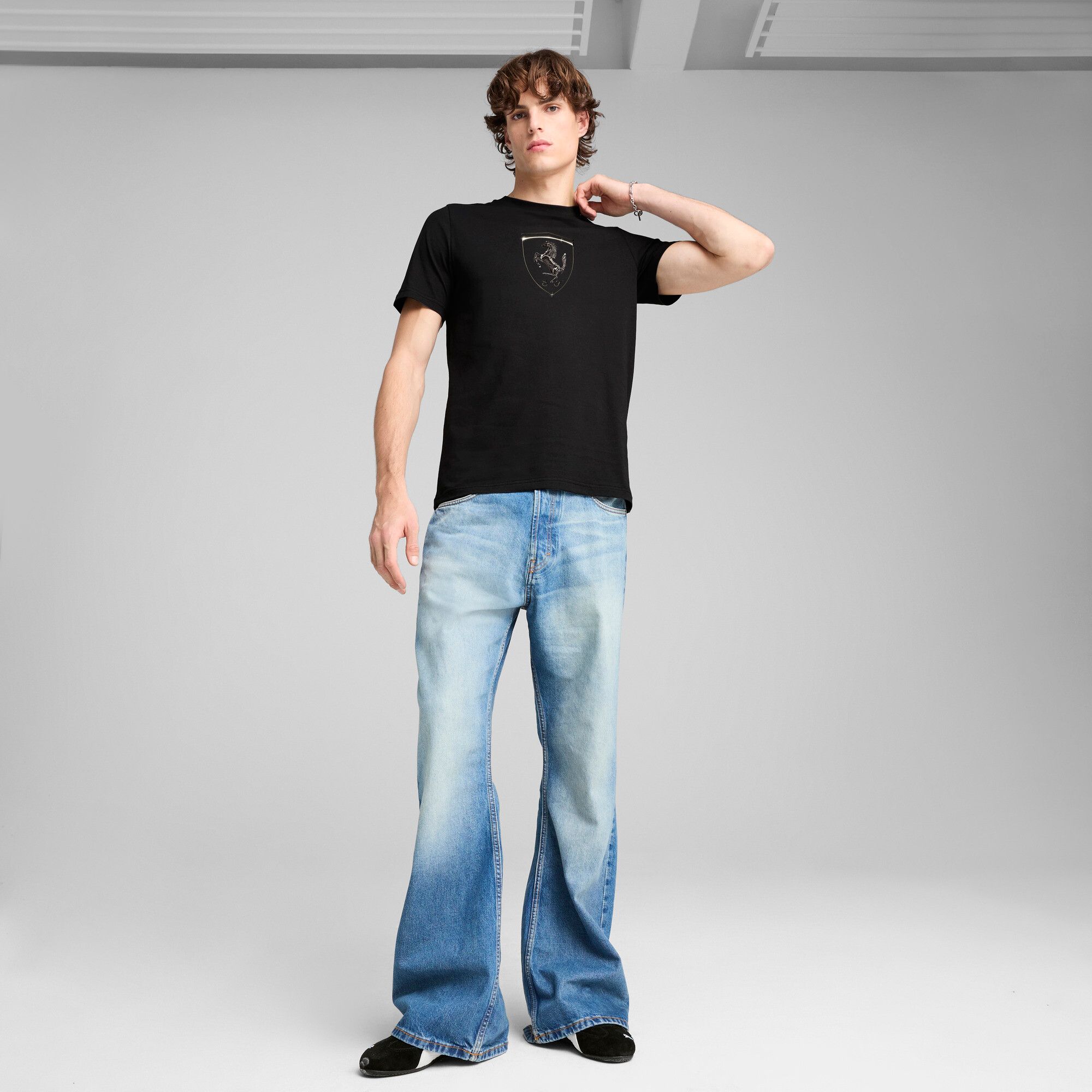 PUMA Men's F1 Ferrari Black Tonal Shield T-Shirt product image