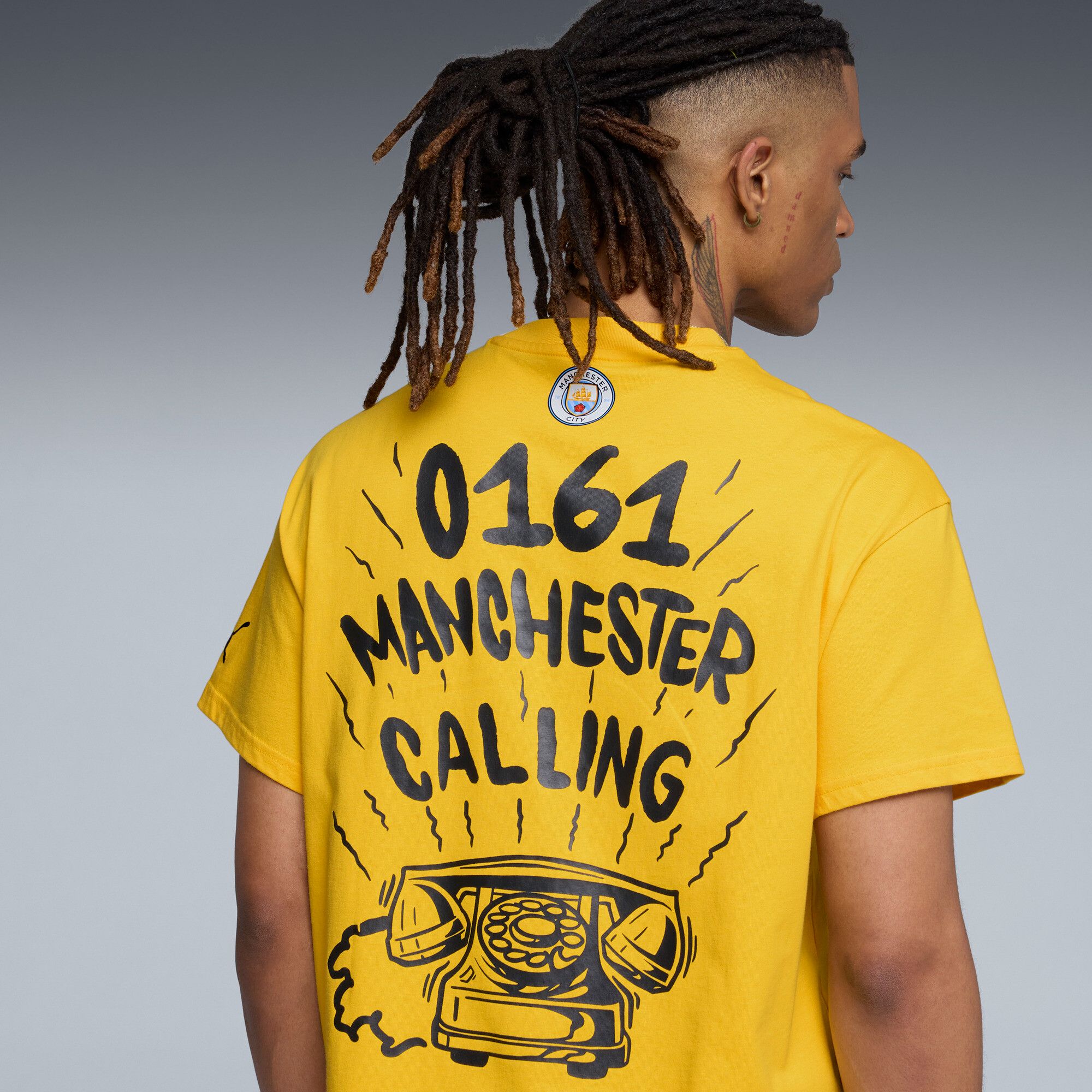 PUMA Adult Manchester City Yellow KidSuper Hoops T-Shirt product image