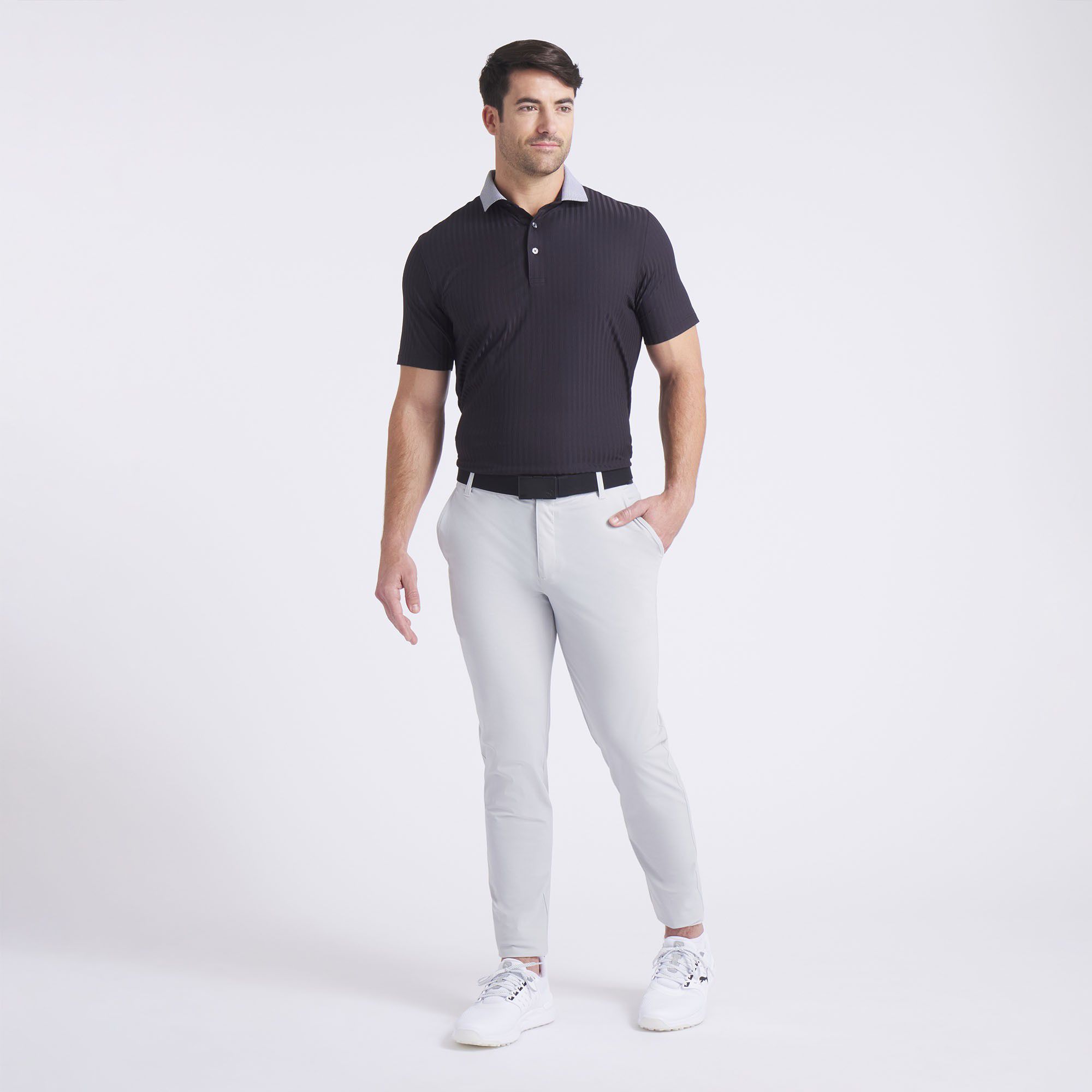PUMA Men's MATTR Striped Jacquard Golf Polo product image