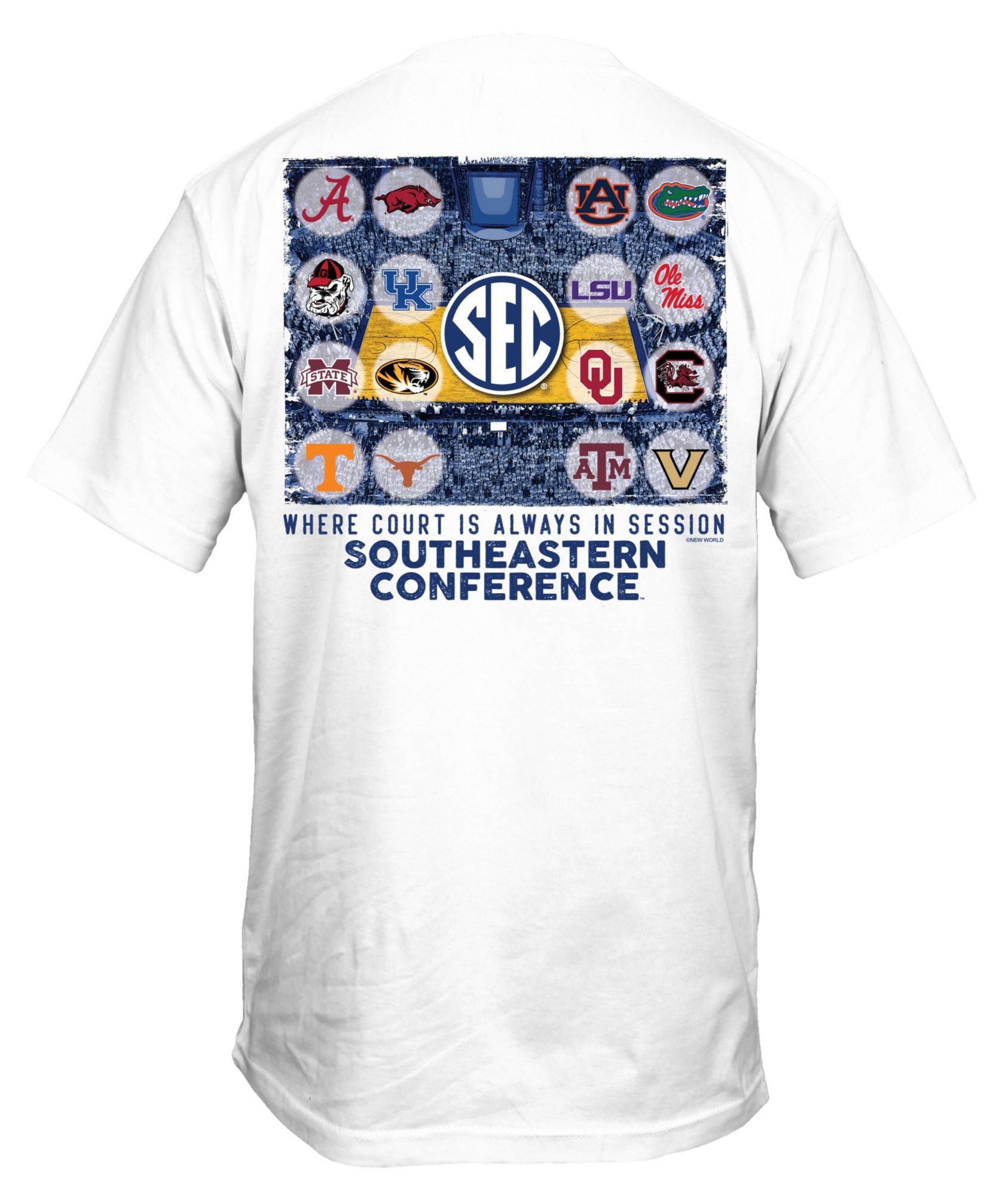 New World Graphics Men's NCAA Basketball Court White T-Shirt product image