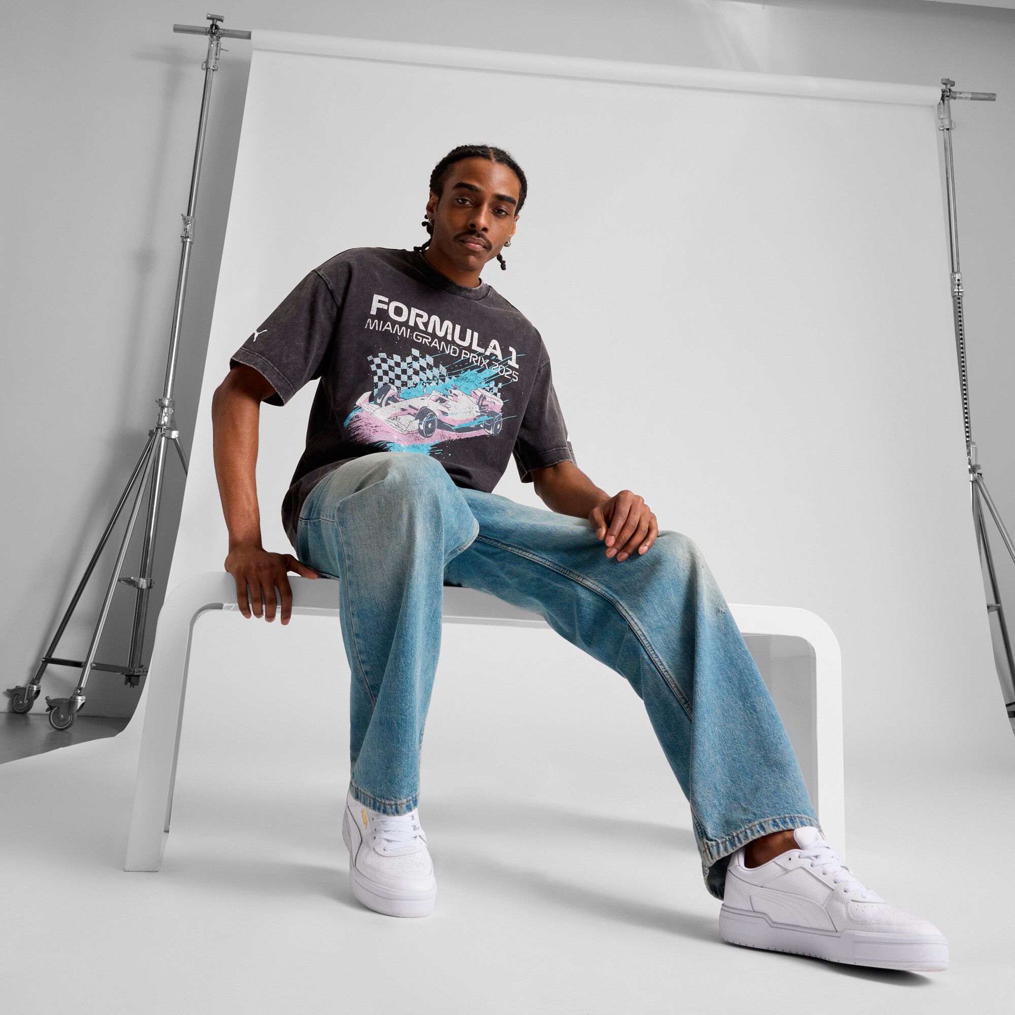 PUMA Men's F1 Miami Splash Black T-Shirt product image