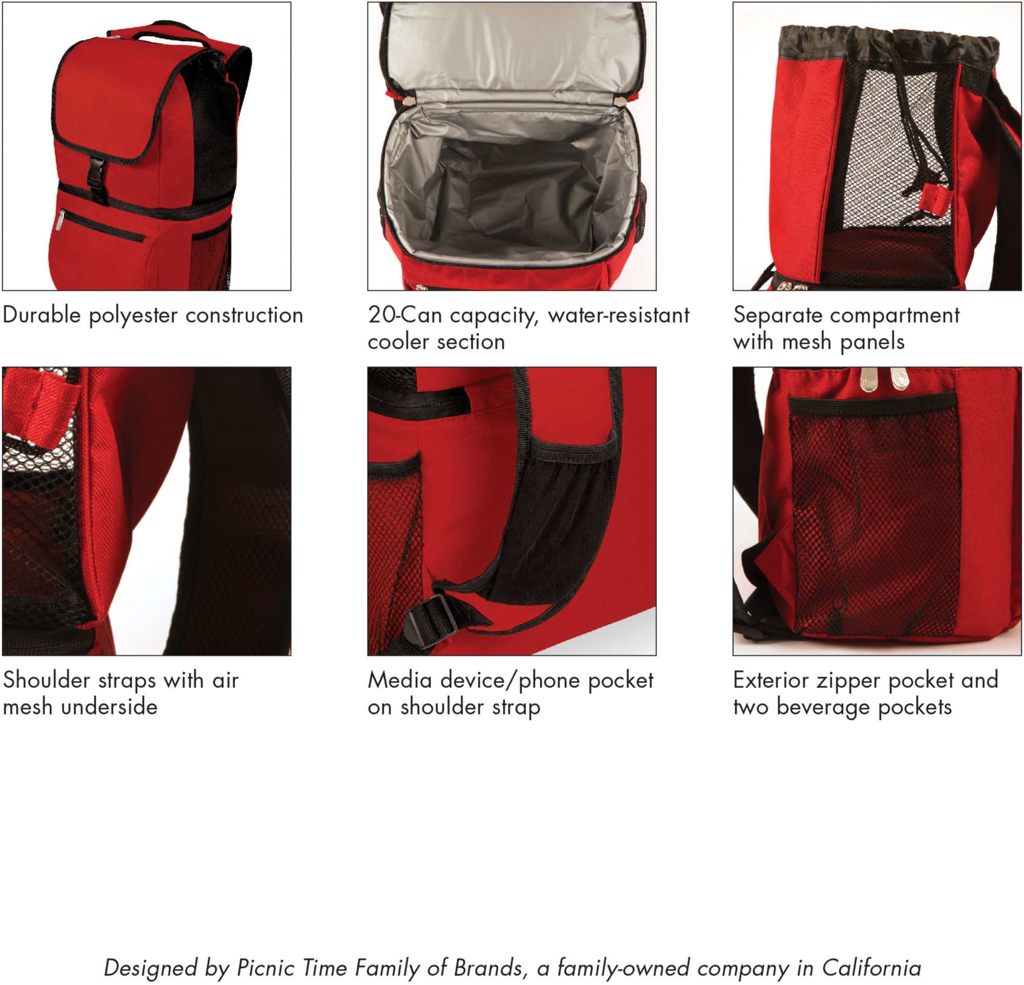 Picnic Time Tennessee Titans Black Zuma Backpack Cooler product image