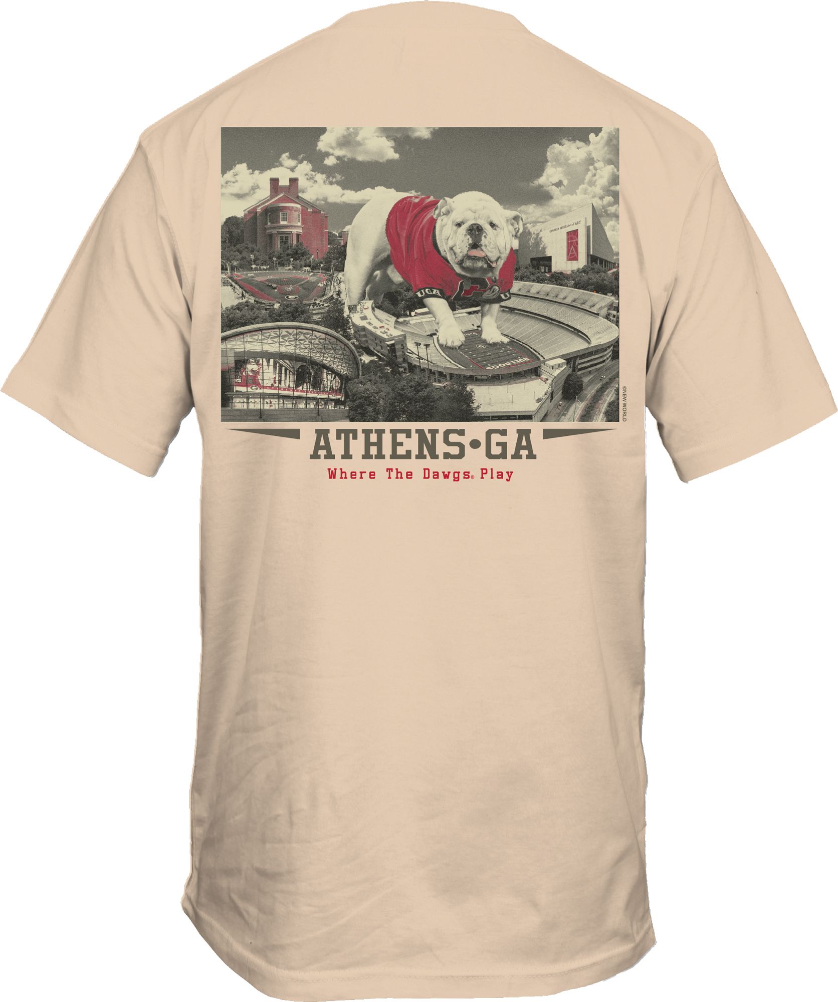 New World Graphics Men's Georgia Bulldogs Ivory Mascot Stadium T-Shirt product image