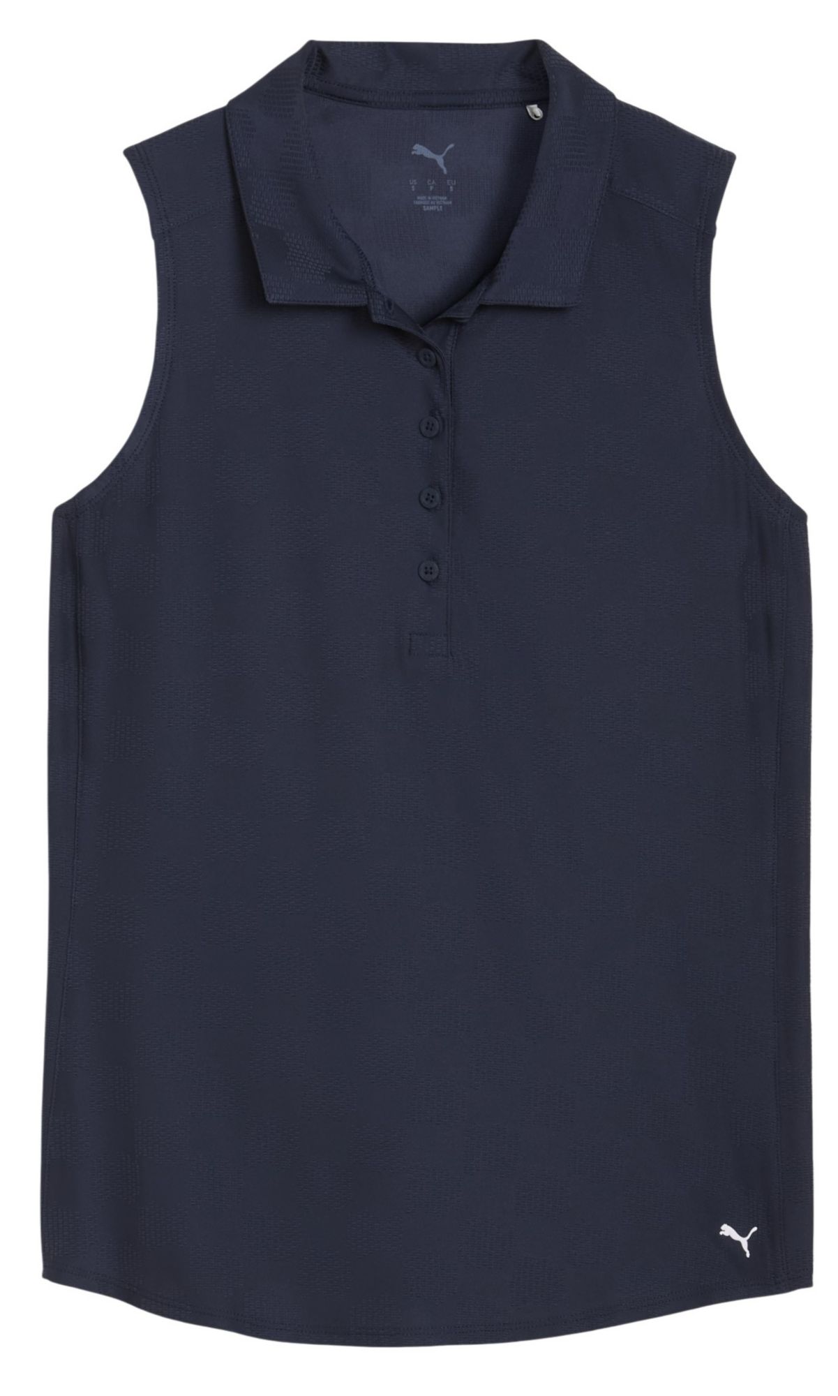 PUMA Women's Check Jacquard Sleeveless Golf Polo product image