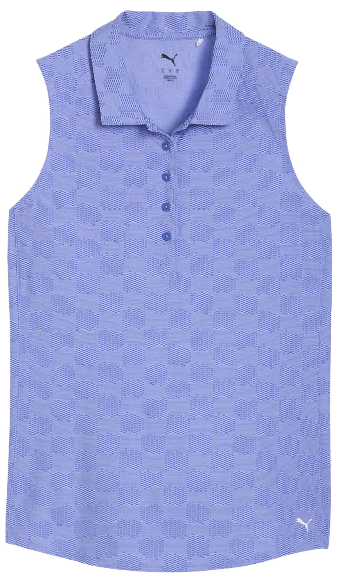 PUMA Women's Check Jacquard Sleeveless Golf Polo product image