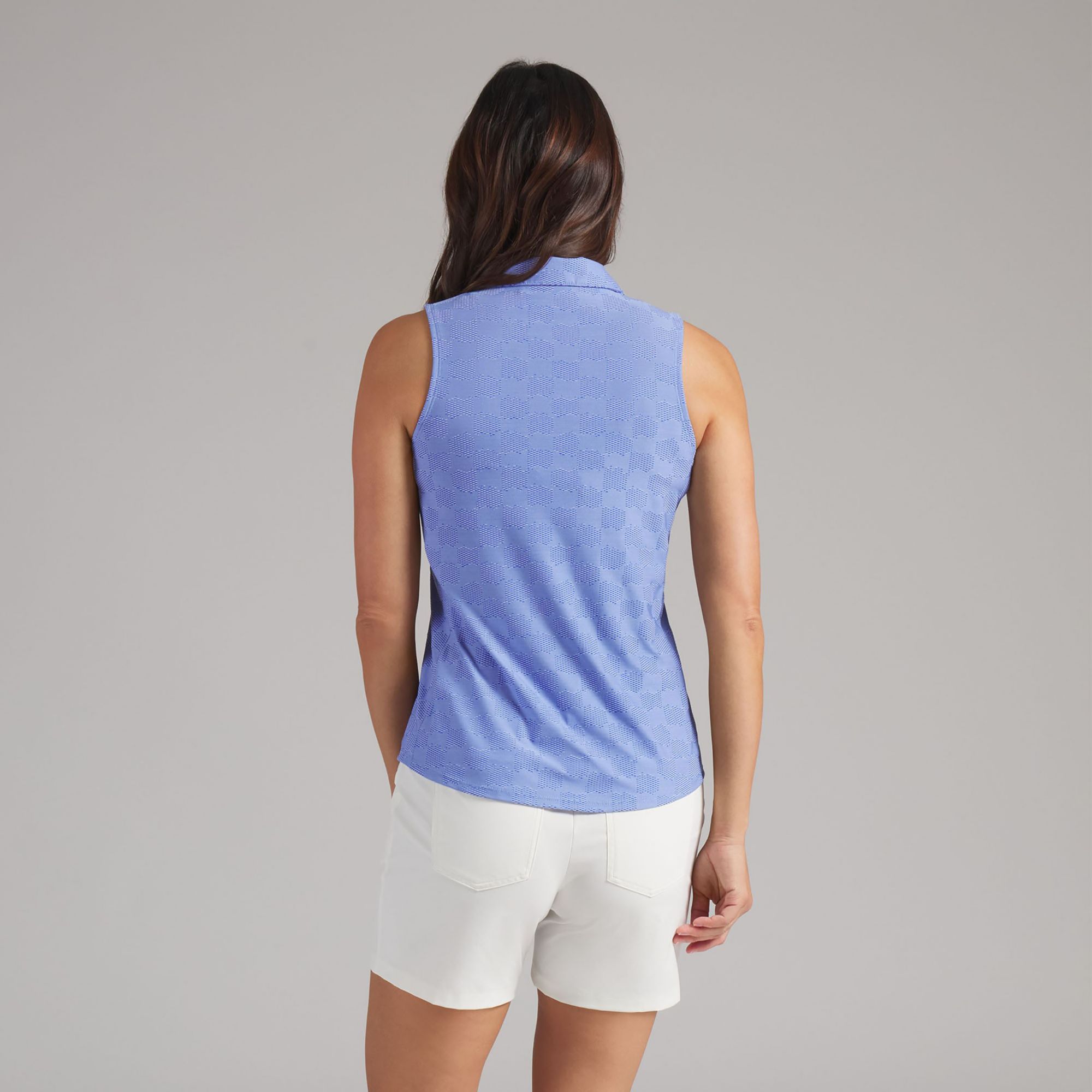 PUMA Women's Check Jacquard Sleeveless Golf Polo product image