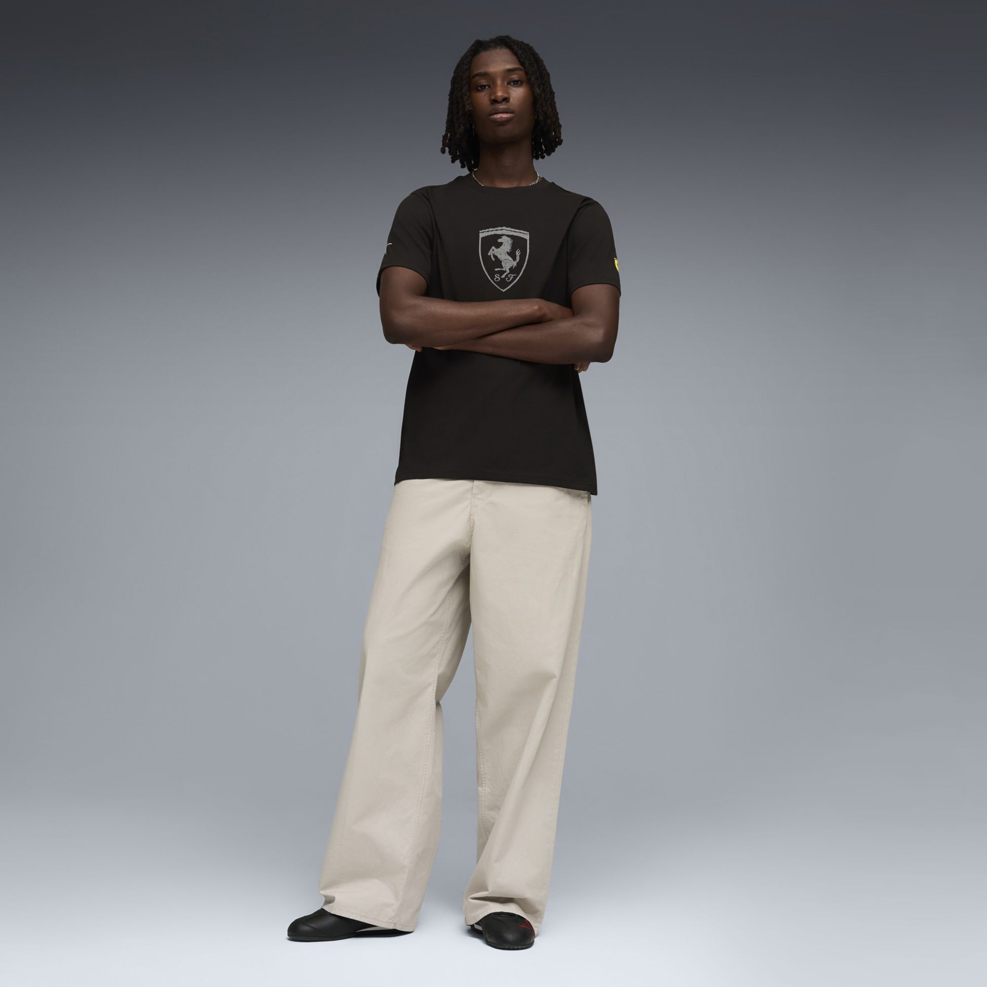 PUMA Men's F1 Ferrari Black Tonal Shield T-Shirt product image