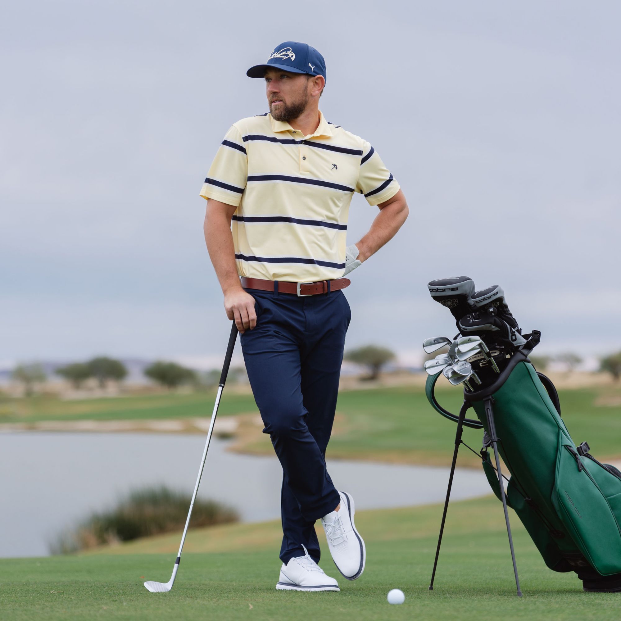 PUMA X Arnold Palmer Men's Pique Stripe Golf Polo product image