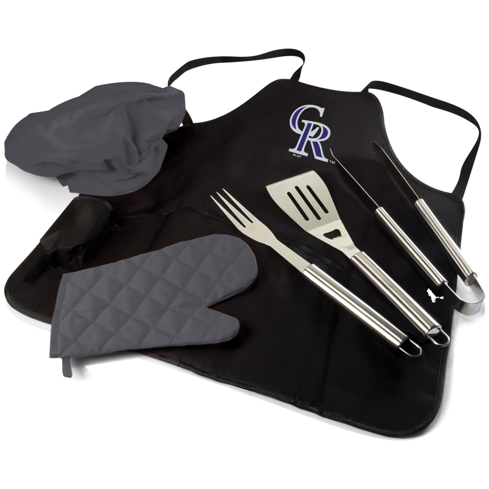 Picnic Time Colorado Rockies Apron Tote Pro Grill Set