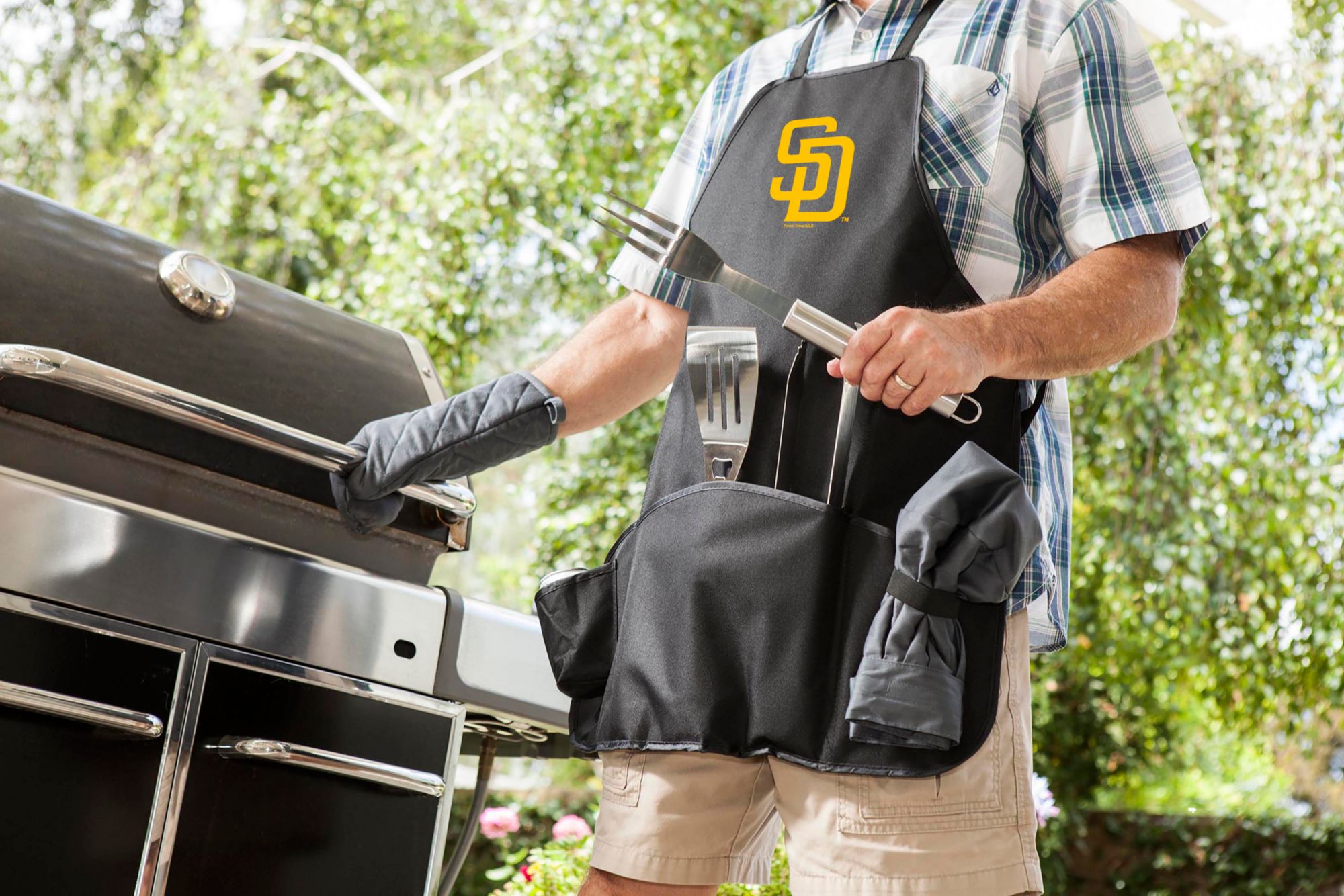 Picnic Time San Diego Padres Apron Tote Pro Grill Set