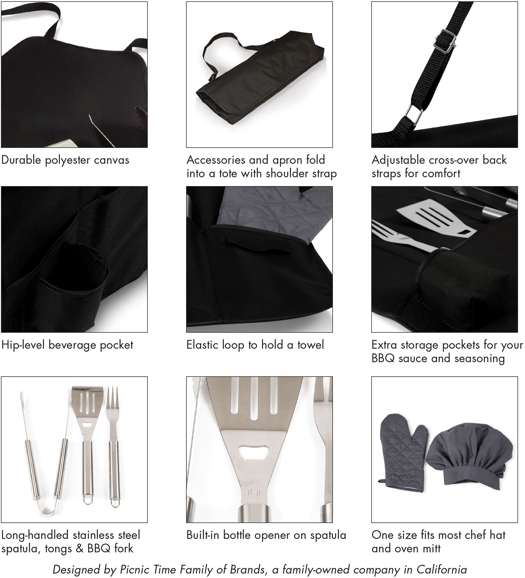 Picnic Time Washington Commanders Apron Tote Pro Grill Set product image