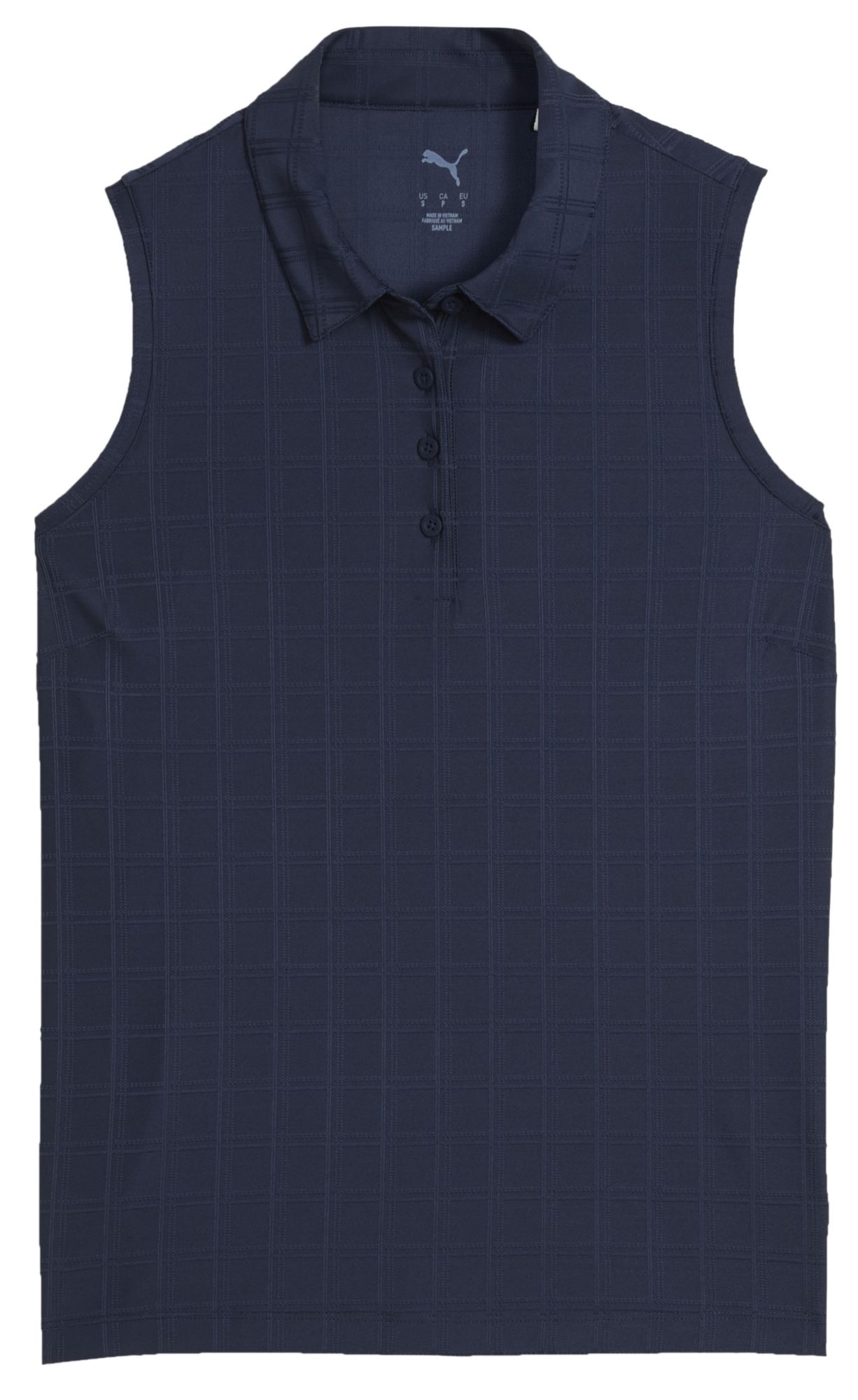 PUMA Women's Plaid Knit Sleeveless Golf Polo product image