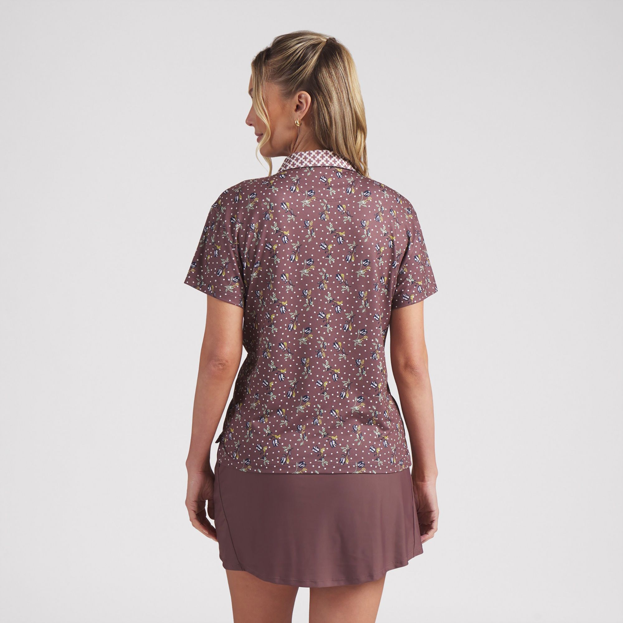 PUMA Women's CLOUDSPUN Ezra Printed Short Sleeve Golf Polo product image