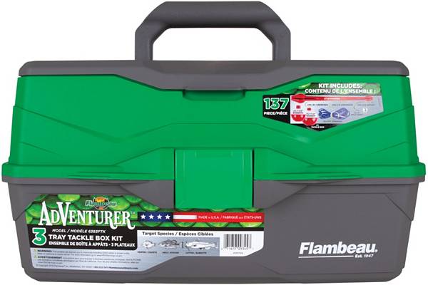 Flambeau Outdoors, 6382FTK Adventurer Classic Two Tray Tackle Box 137  pieces, Blue, Plastic, 14 inches long - Yahoo Shopping