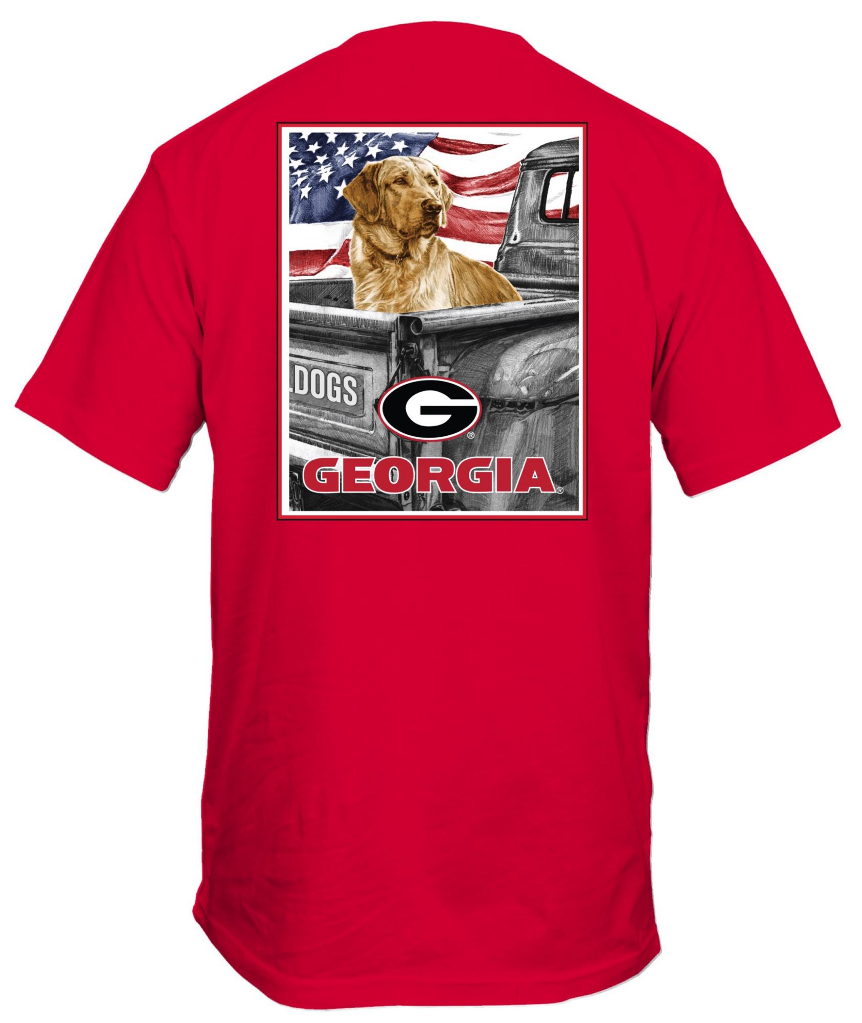 New World Graphics Men's Georgia Bulldogs Red Truckbed Lab T-Shirt product image