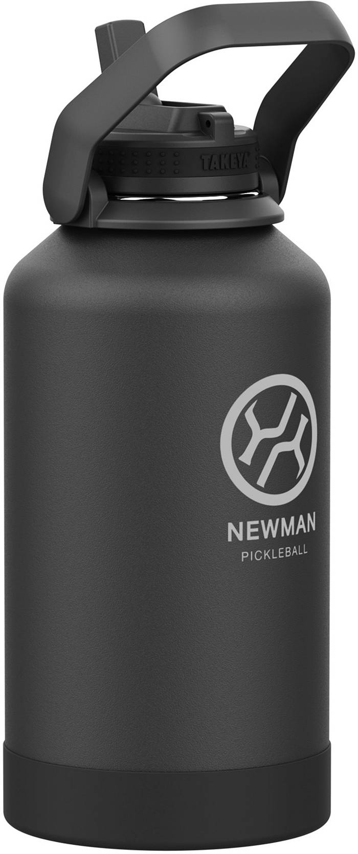 Takeya Newman Pickleball Insulated Water Bottle with Sport Straw Lid and Extra Large Carry Handle 64oz Ace Black