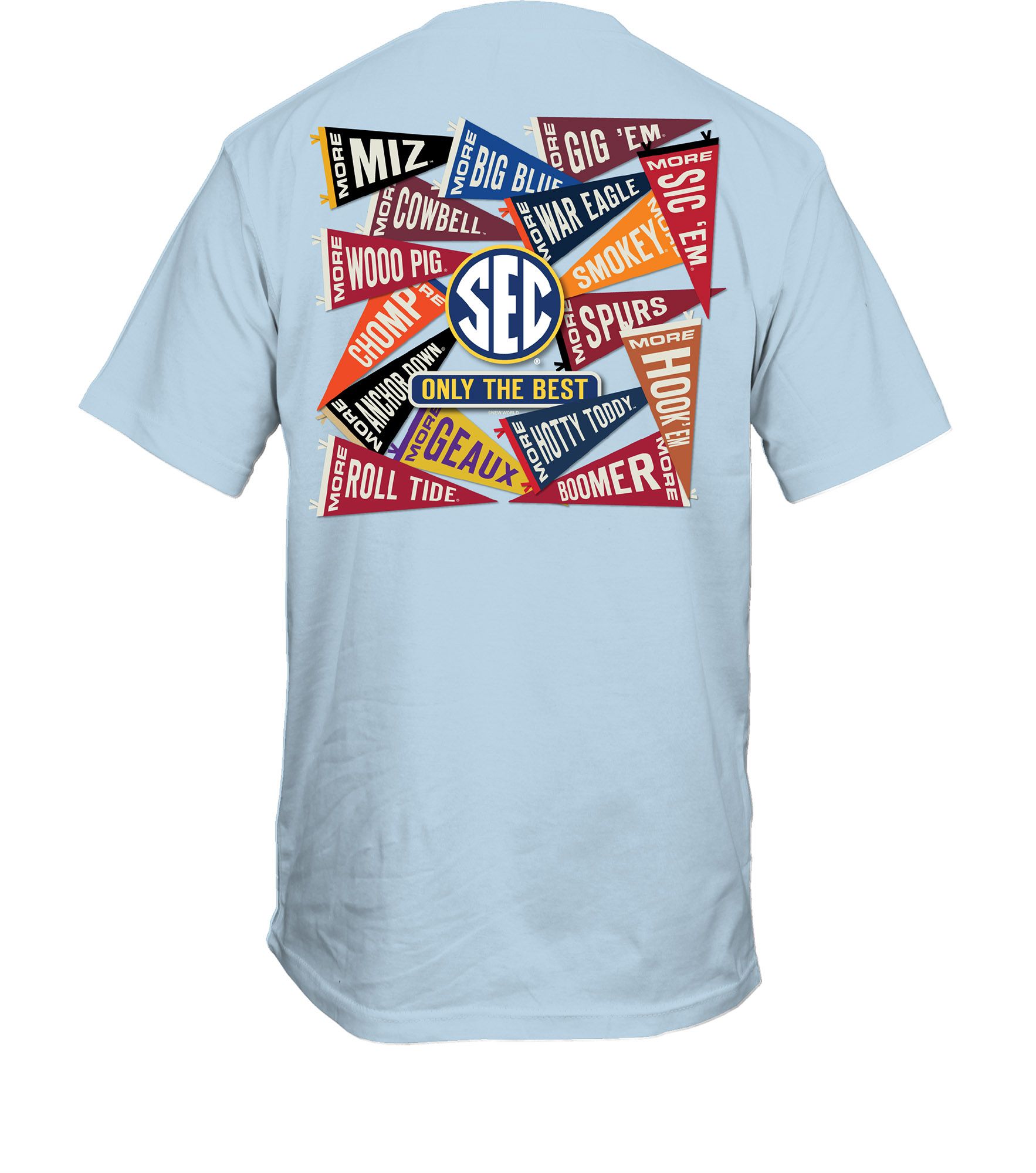 New World Graphics Men's Light Blue Sec Pennant Short Sleeve T-Shirt product image