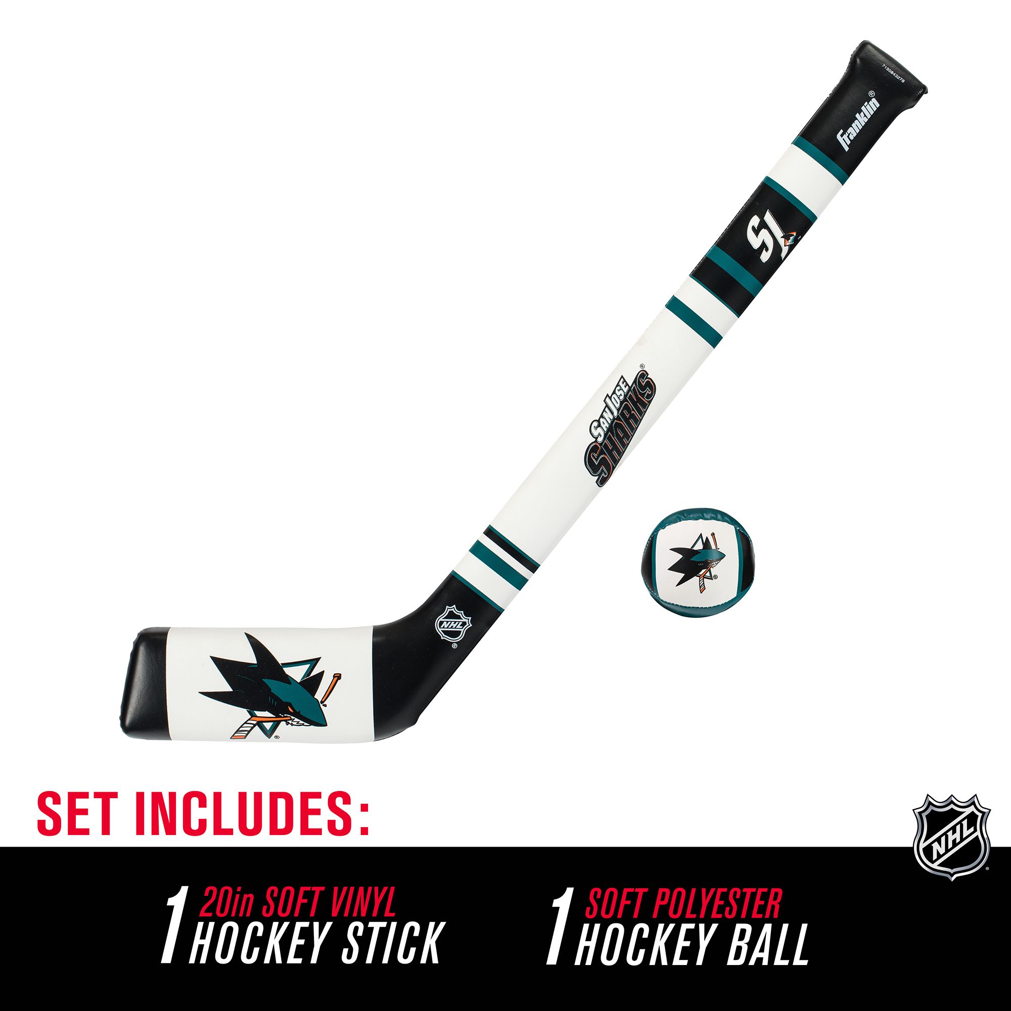 Franklin San Jose Sharks Mini Hockey Stick & Ball Set product image