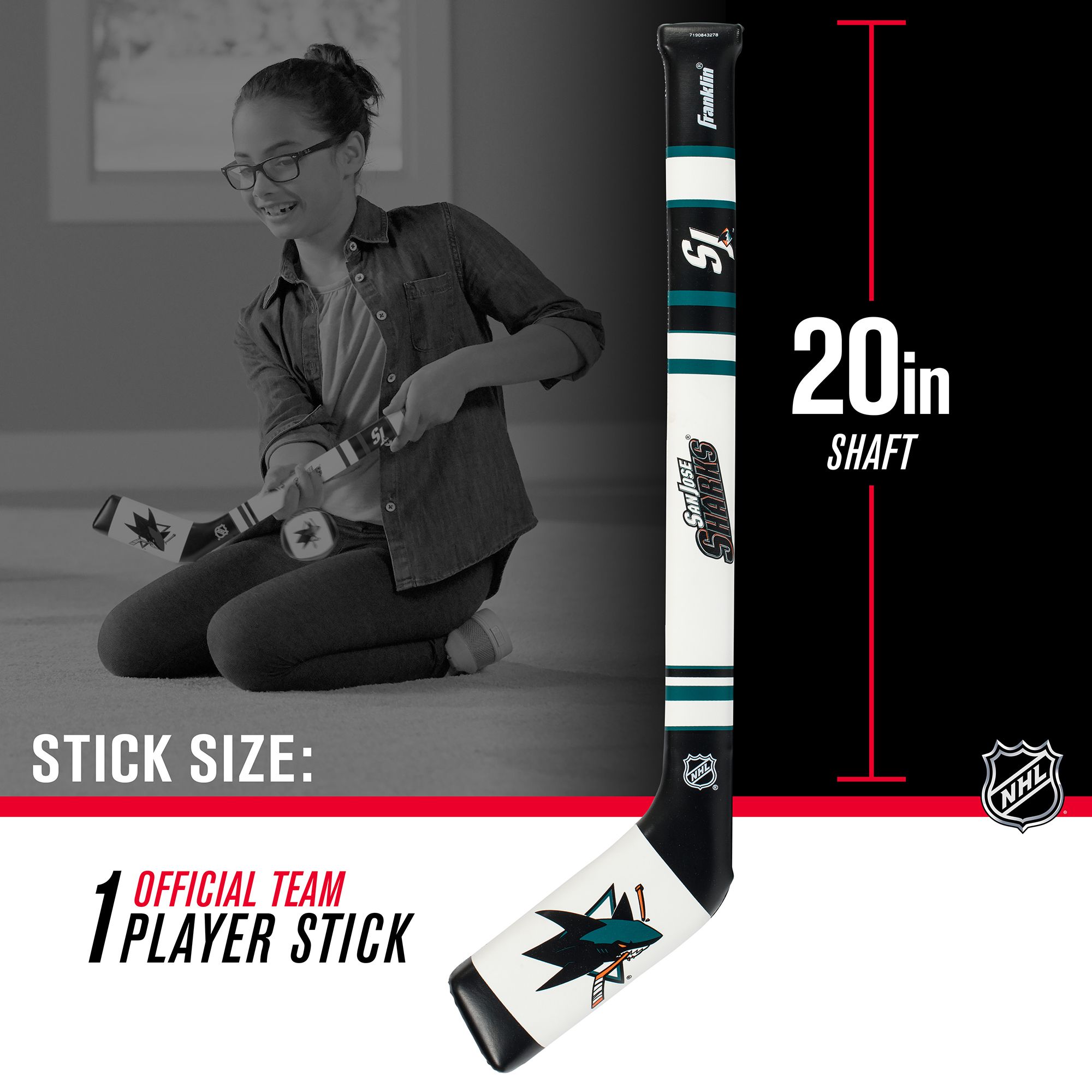 Franklin San Jose Sharks Mini Hockey Stick & Ball Set product image