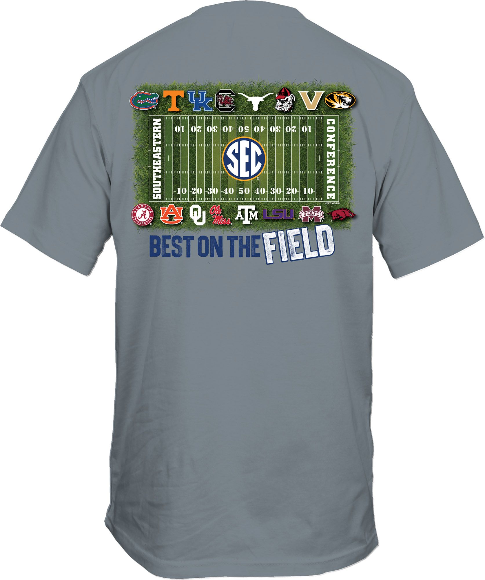 New World Graphics Men's Grey Sec Field Short Sleeve T-Shirt product image