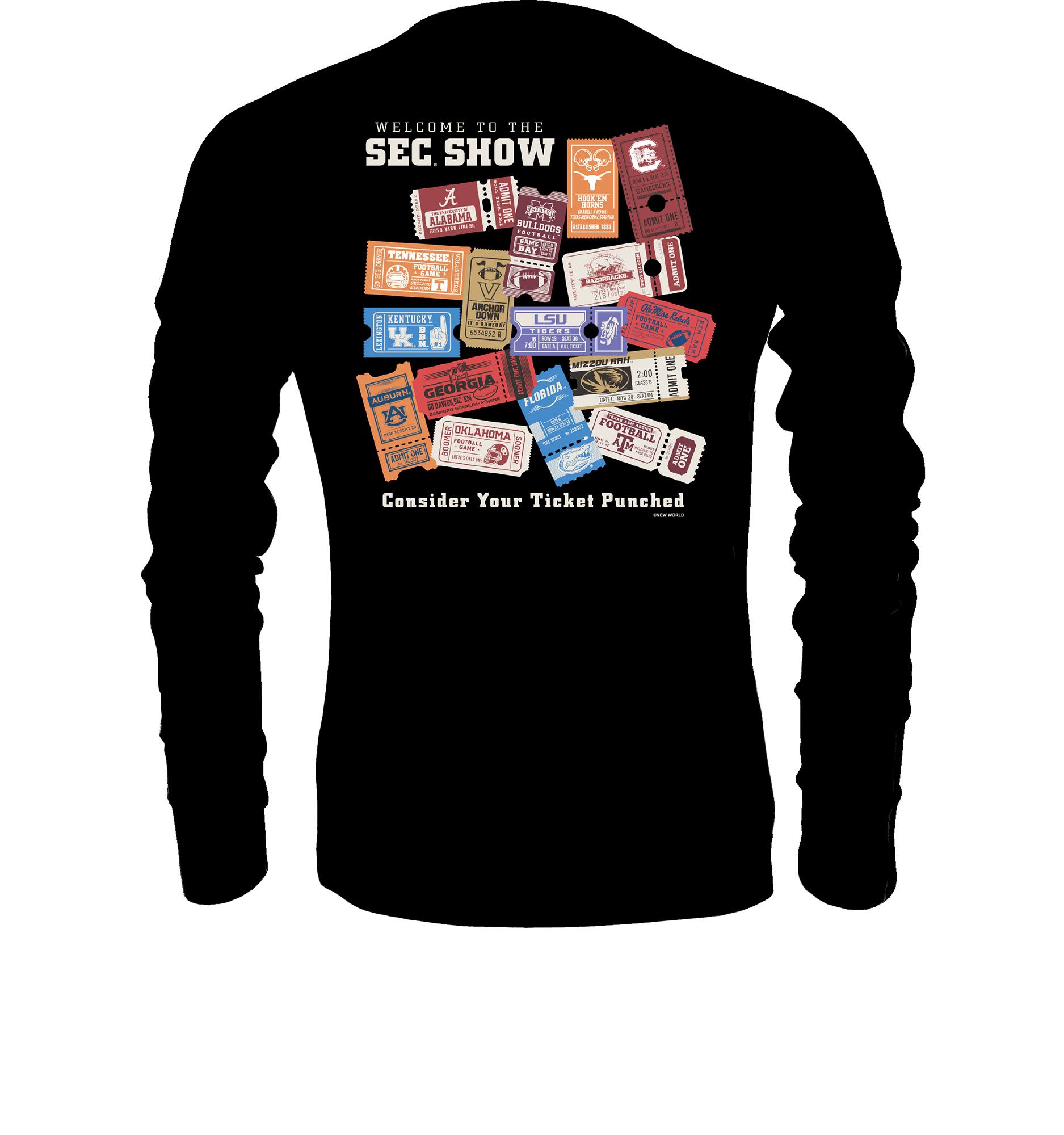 New World Graphics Men's Black SEC Tickets Long Sleeve T-Shirt product image