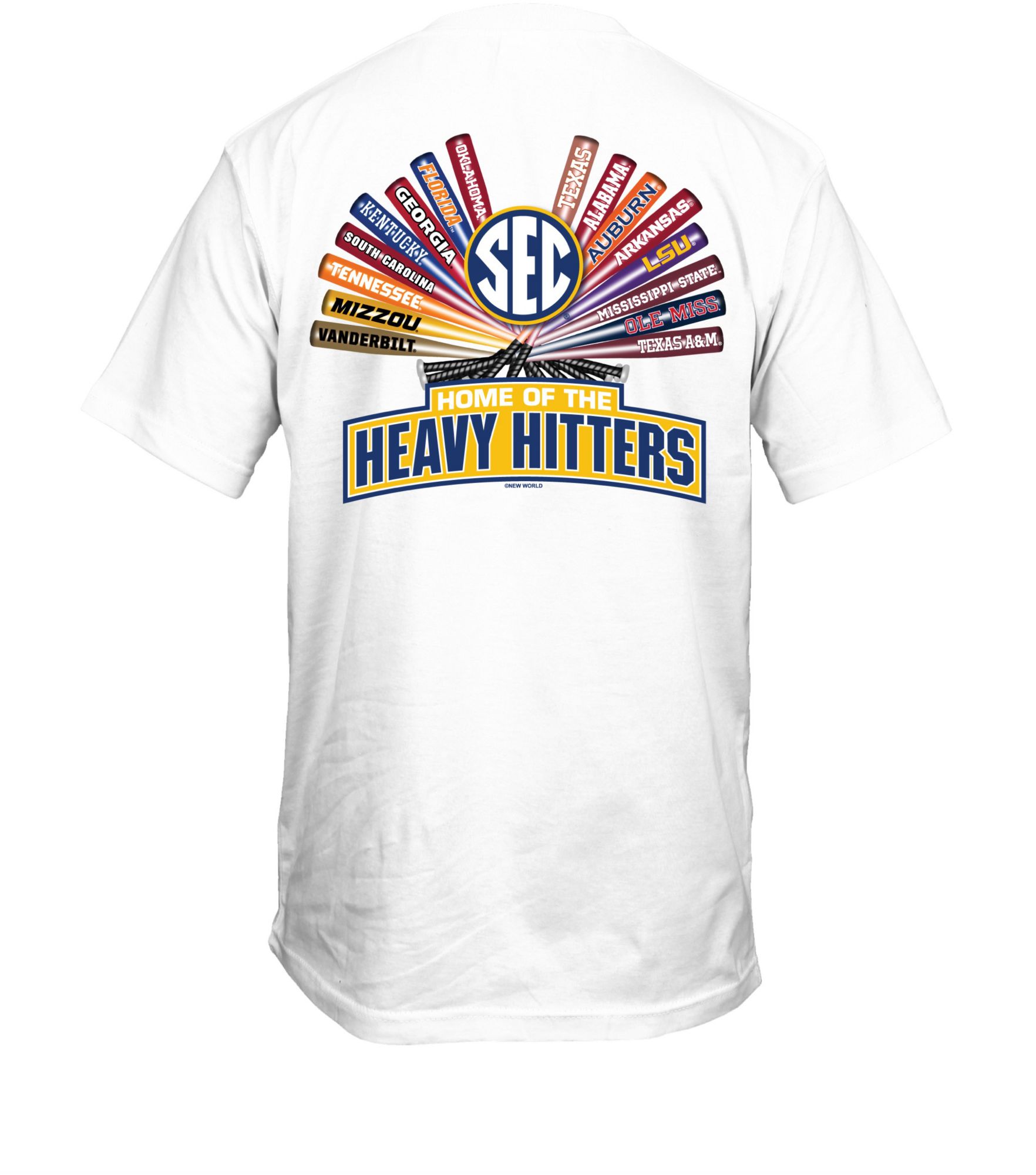 New World Graphics Men's SEC White Bat Silhouettes T-Shirt product image