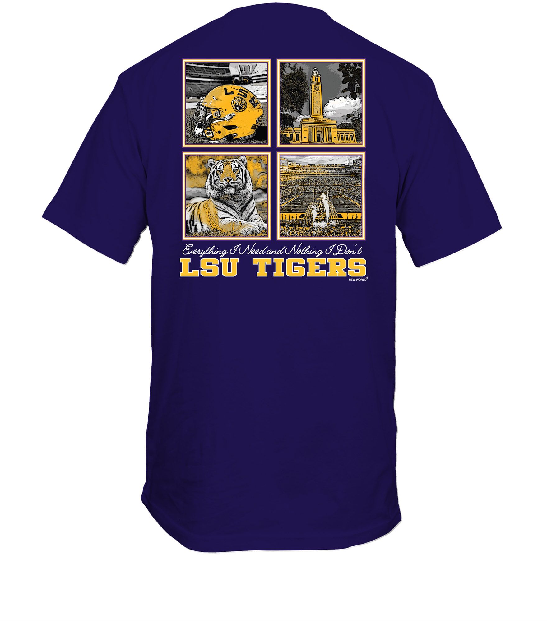 New World Graphics Men's LSU Tigers Grape 4-Boxes T-Shirt product image