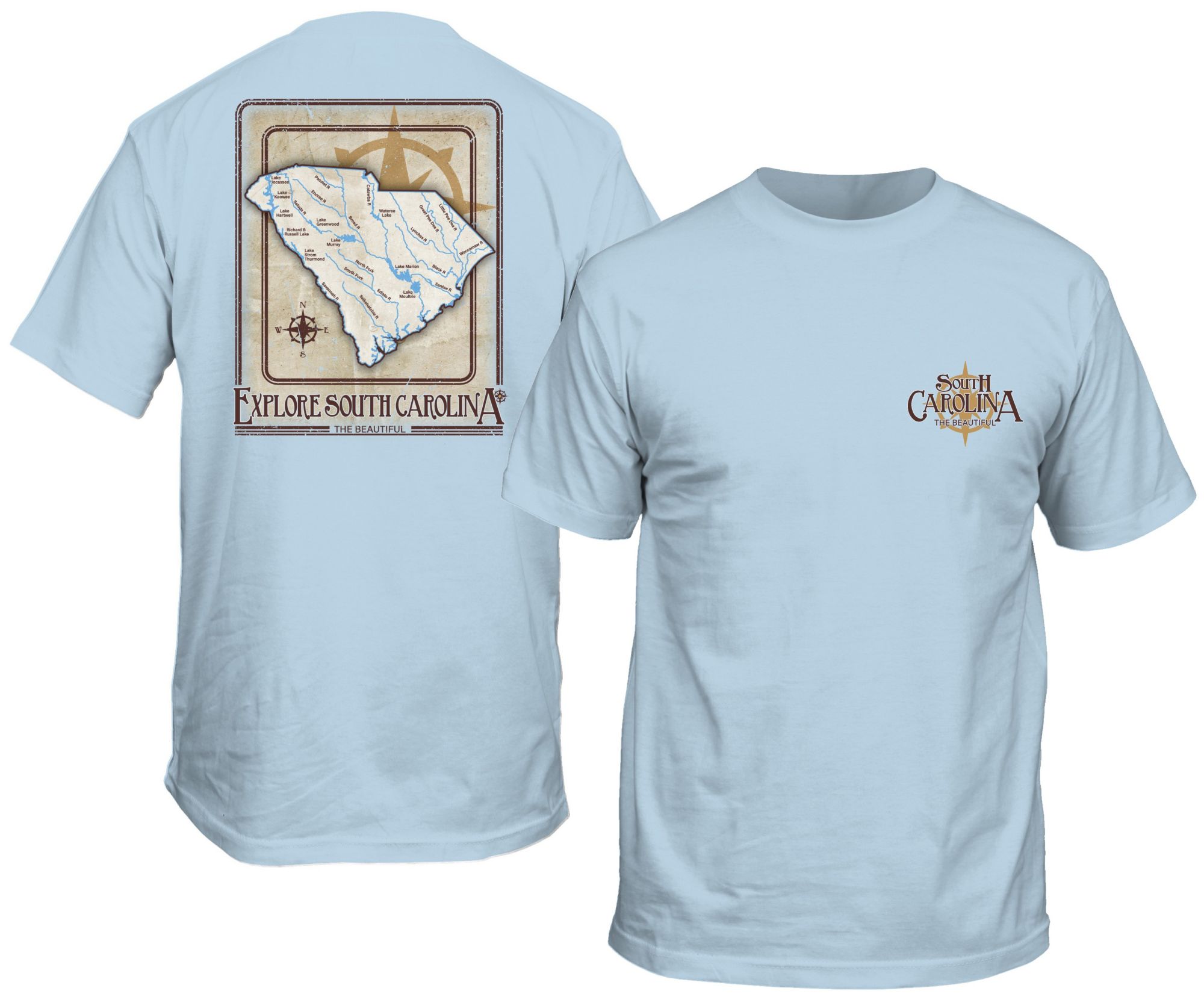 New World Graphics Men's South Carolina Light Blue Waters T-Shirt product image
