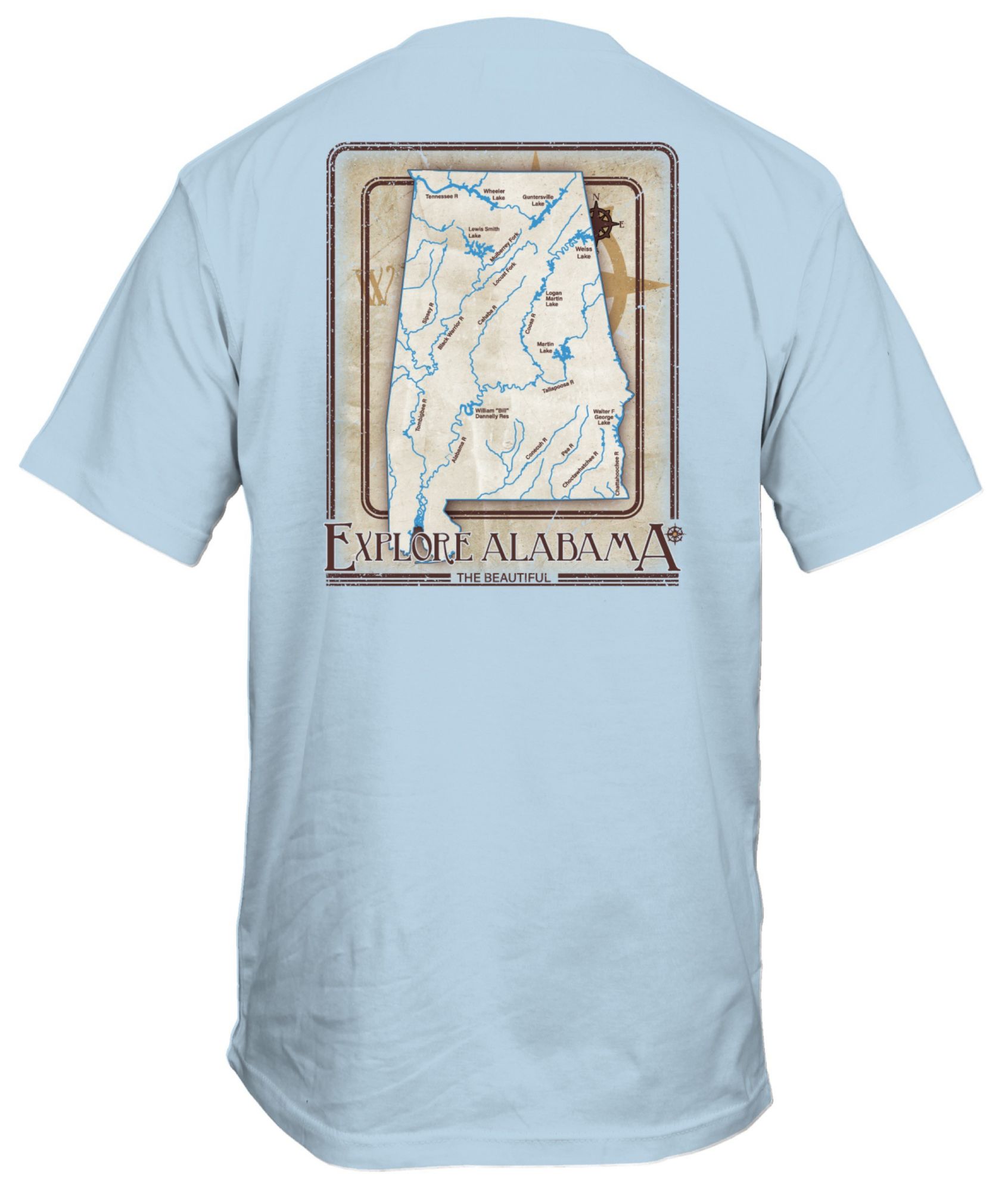 New World Graphics Men's Alabama Light Blue Waters T-Shirt product image