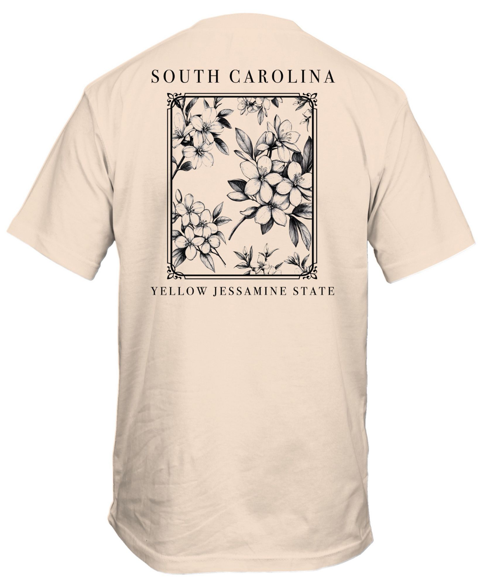 New World Graphics Men's South Carolina Cream Flowers T-Shirt product image