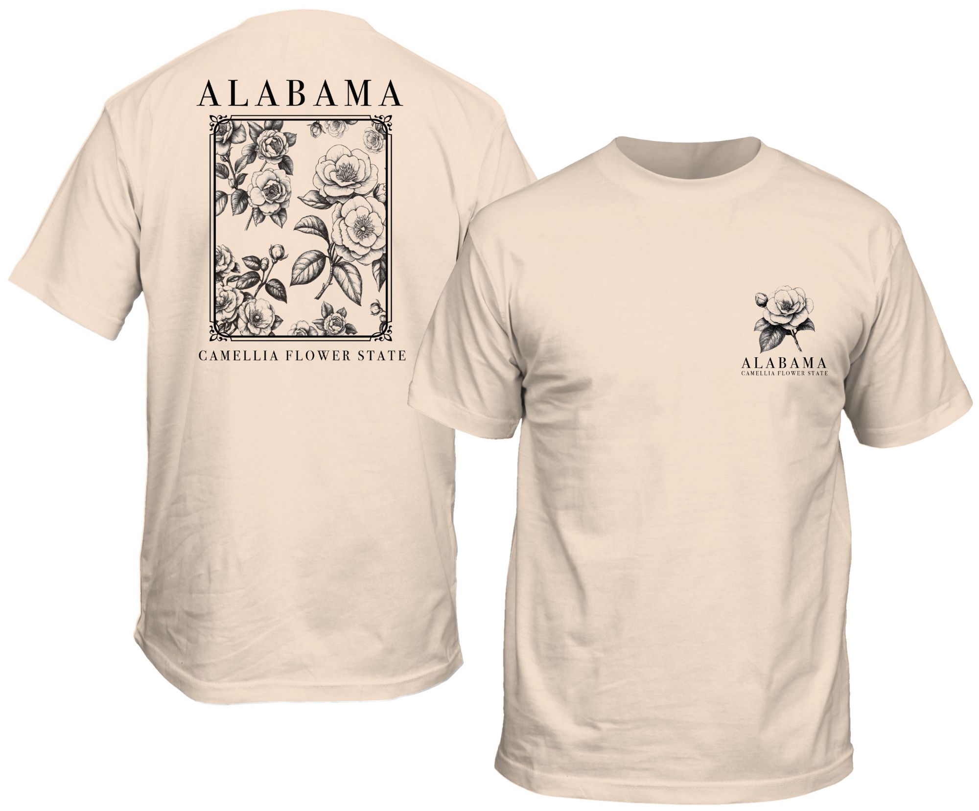 New World Graphics Men's Alabama Cream Flowers T-Shirt product image