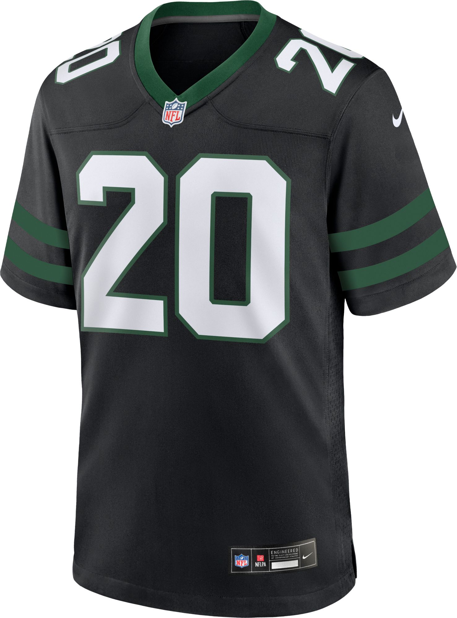 Nike Men's New York Jets Breece Hall #20 Alternate Black Game Jersey product image