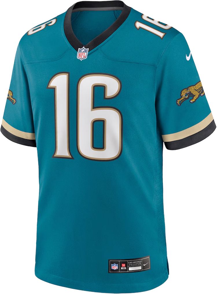 Nike Men's Jacksonville Jaguars Trevor Lawrence #16 Blustery 2nd Alternate Throwback Game Jersey product image