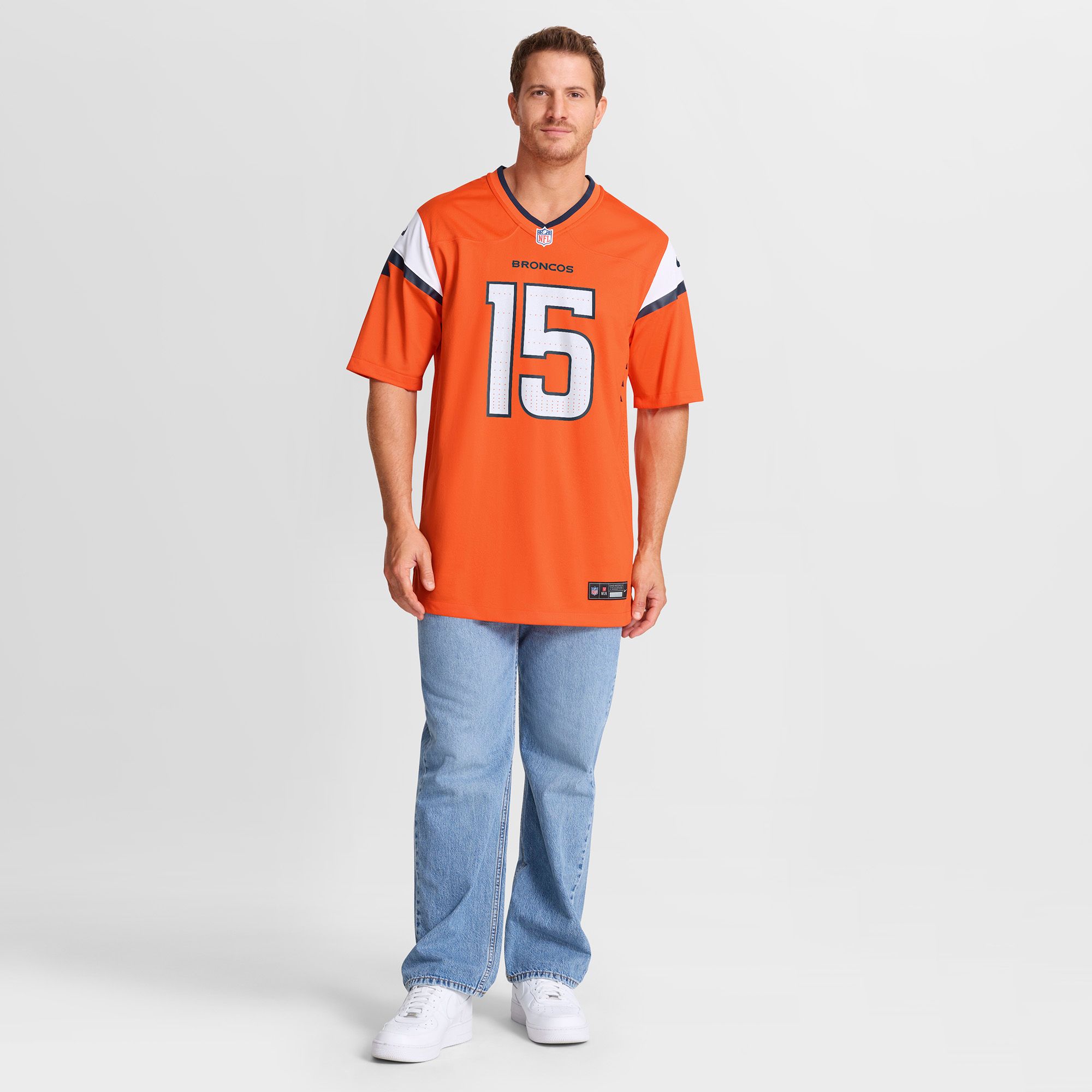 Nike Men's Denver Broncos Nik Bonitto #15 Brilliant Orange Home Game Jersey product image