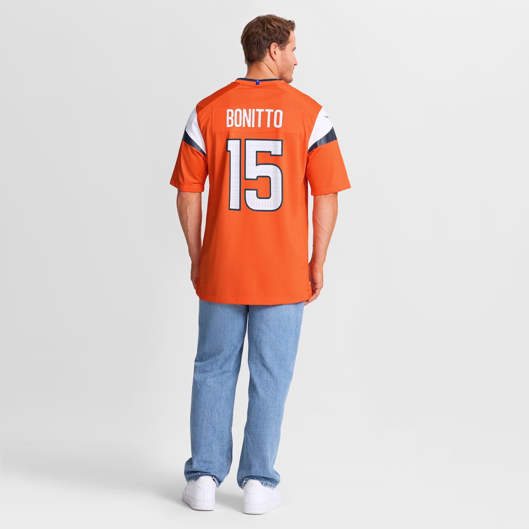 Nike Men's Denver Broncos Nik Bonitto #15 Brilliant Orange Home Game Jersey product image