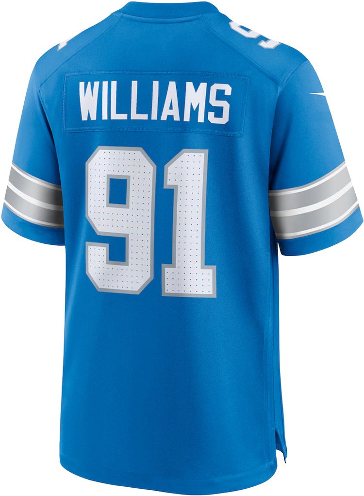 Nike Men's Detroit Lions Tyleik Williams #91 Blue Game Jersey product image
