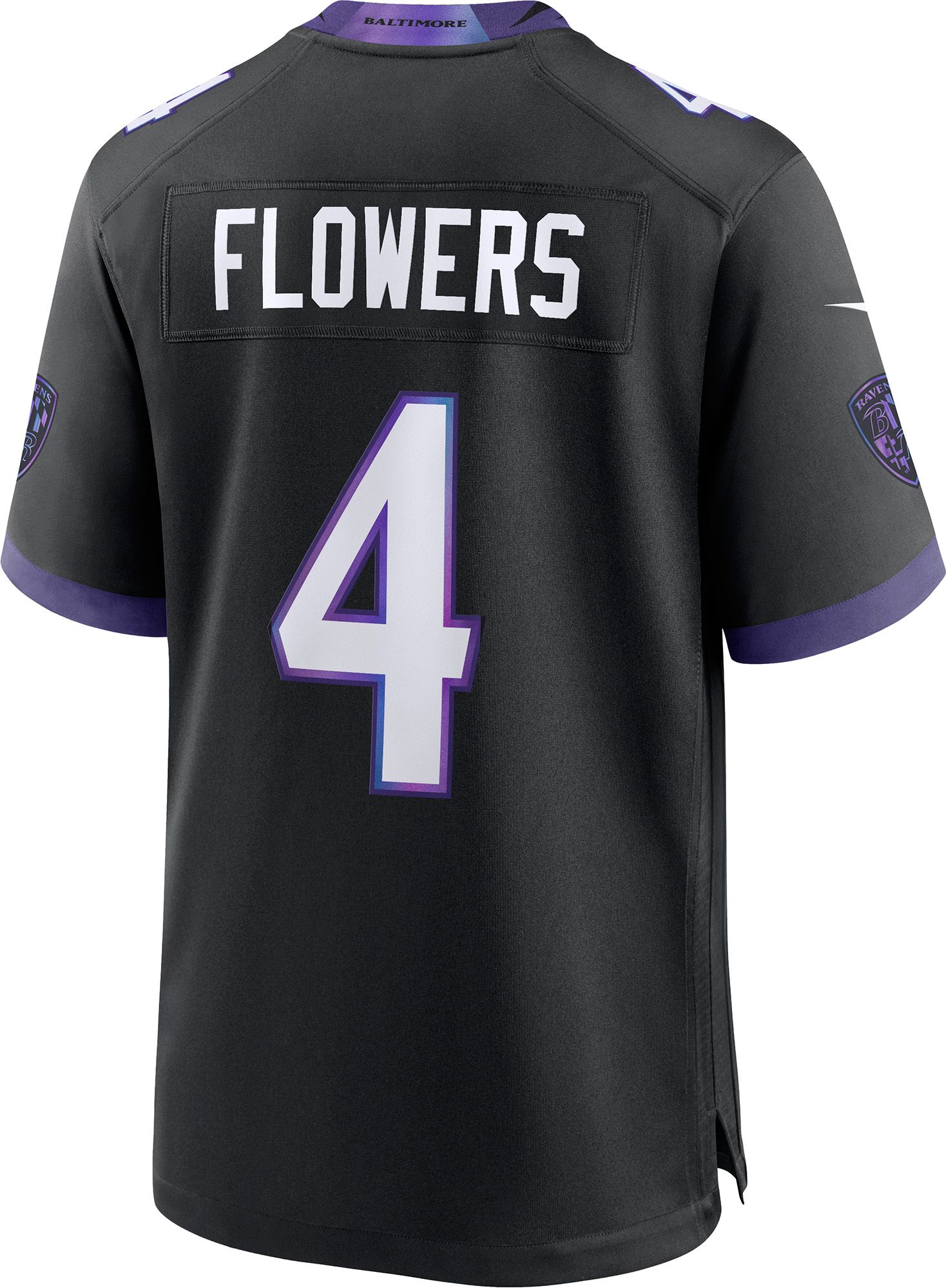 Nike Men's Baltimore Ravens Zay Flowers #4 Black Alternate Game Jersey product image