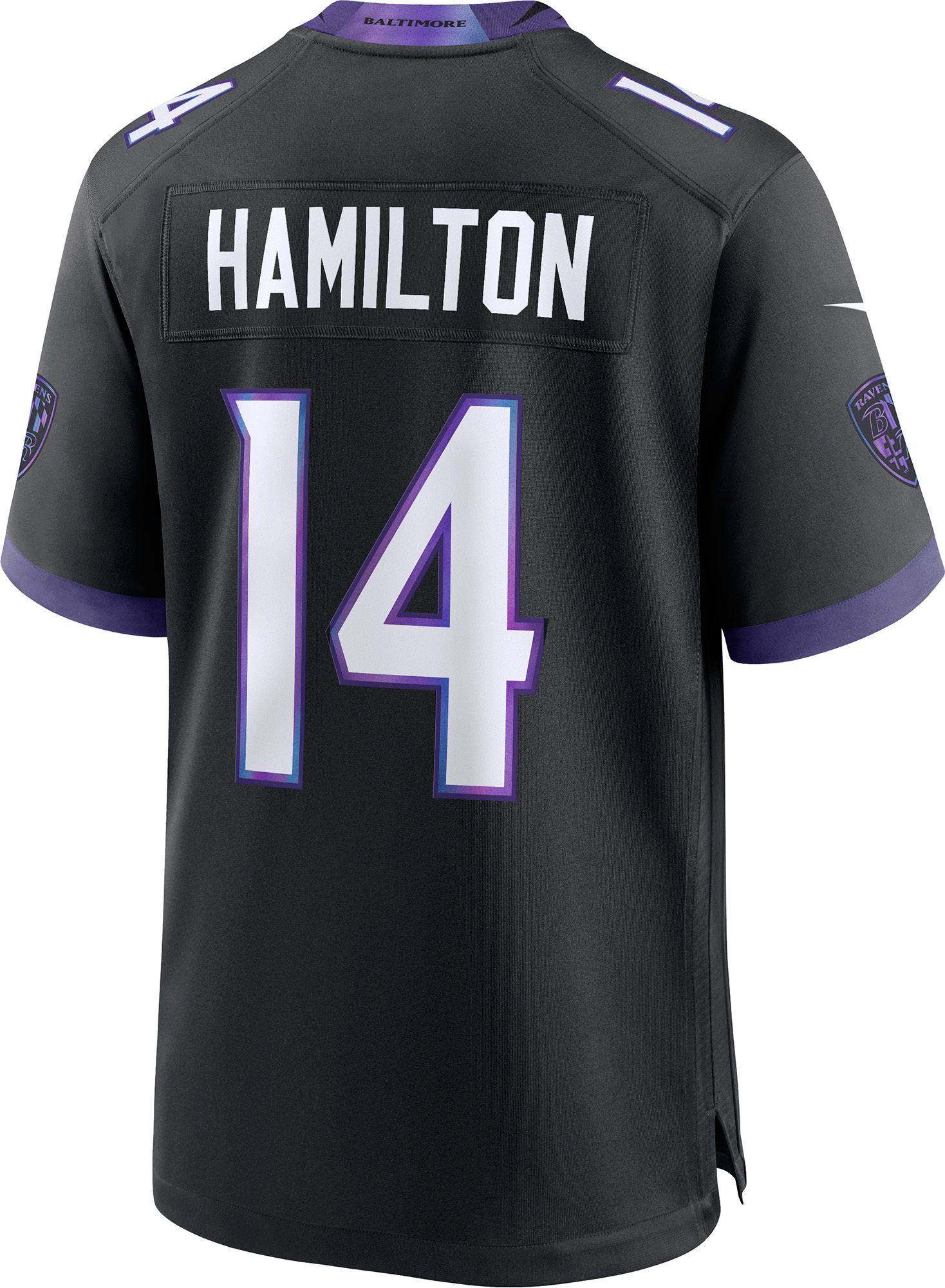 Nike Men's Baltimore Ravens Kyle Hamilton #14 Black Alternate Game Jersey product image