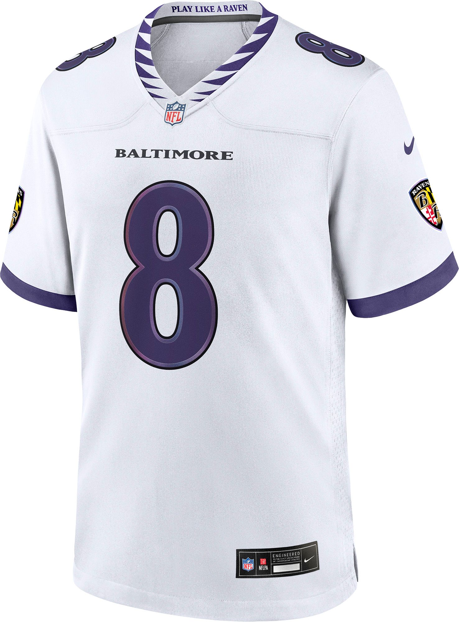 Nike Men's Baltimore Ravens Lamar Jackson #8 White Road Game Jersey product image