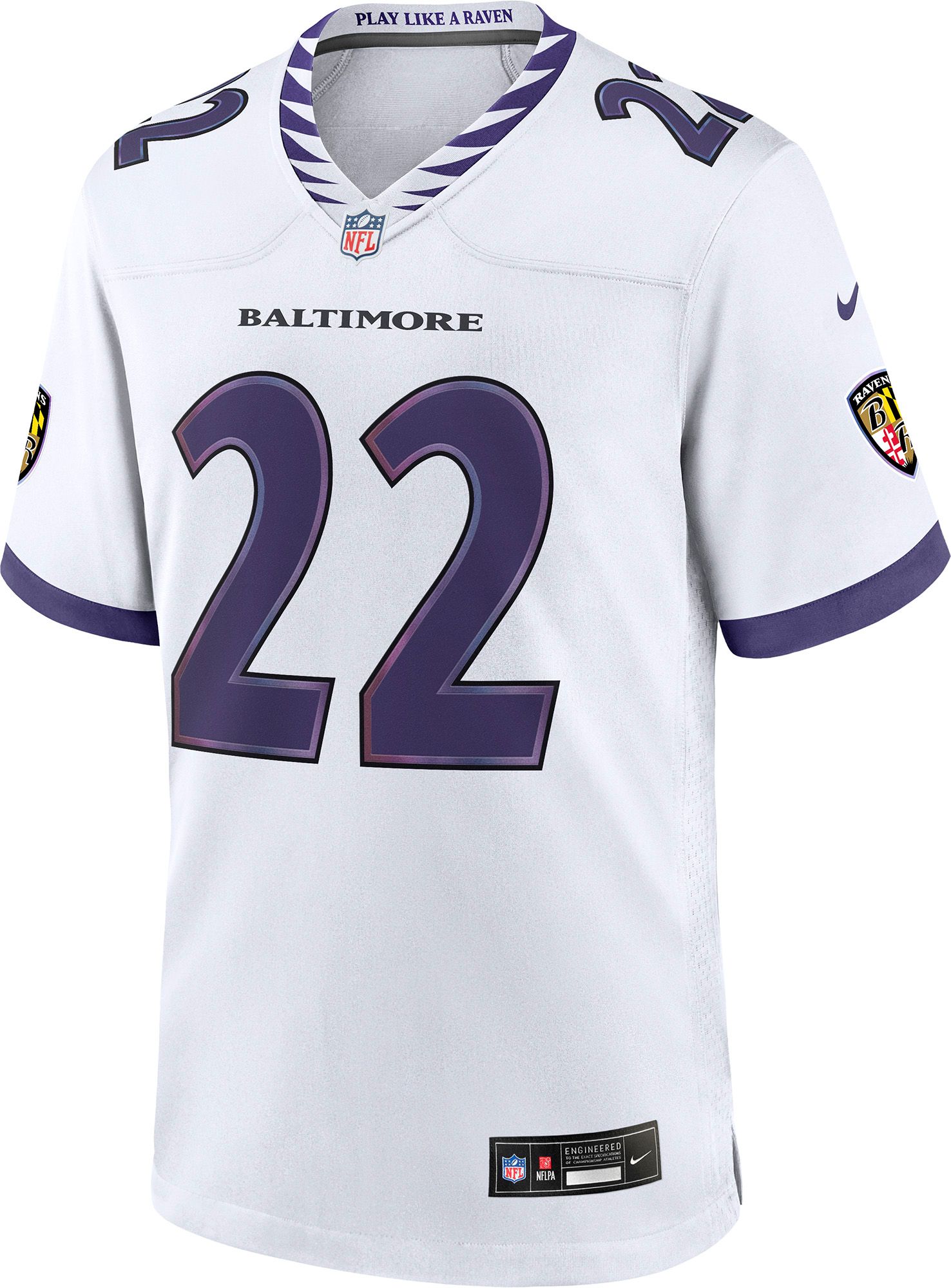 Nike Men's Baltimore Ravens Derrick Henry #22 White Road Game Jersey product image