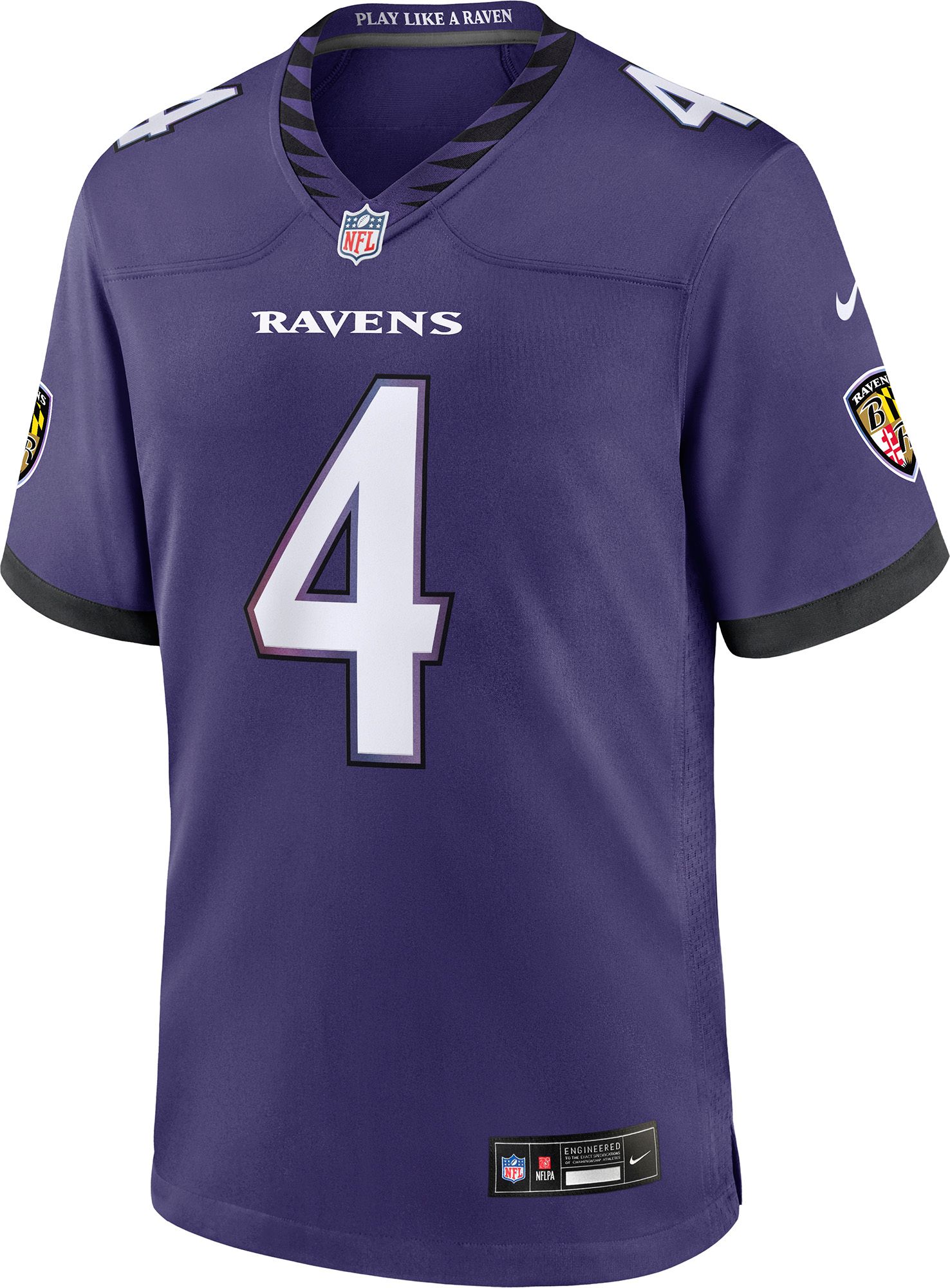 Nike Men's Baltimore Ravens Zay Flowers #4 Purple Home Game Jersey product image