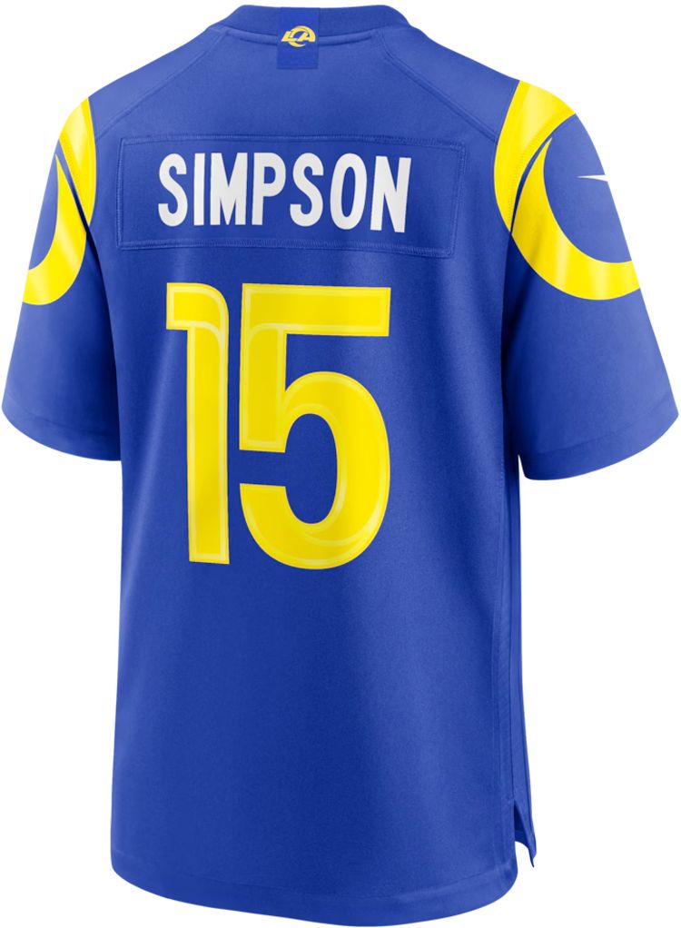 Nike Men's Los Angeles Rams Ty Simpson #15 Royal Home Game Jersey product image
