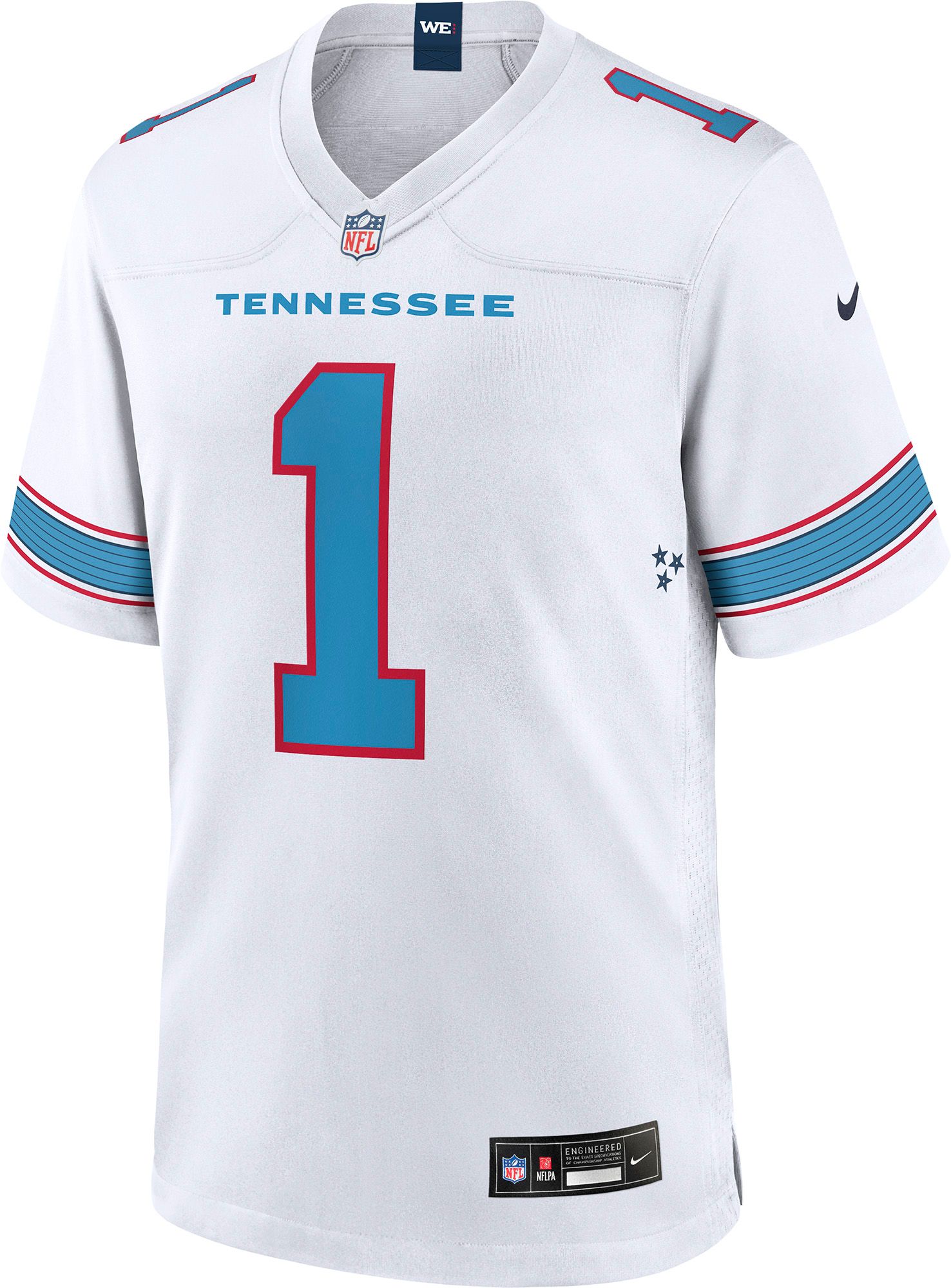Nike Men's Tennessee Titans Cam Ward #1 White Away Game Jersey product image